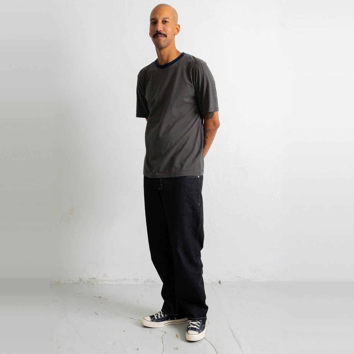 1X1 Stripe T-Shirt Navy / Olive