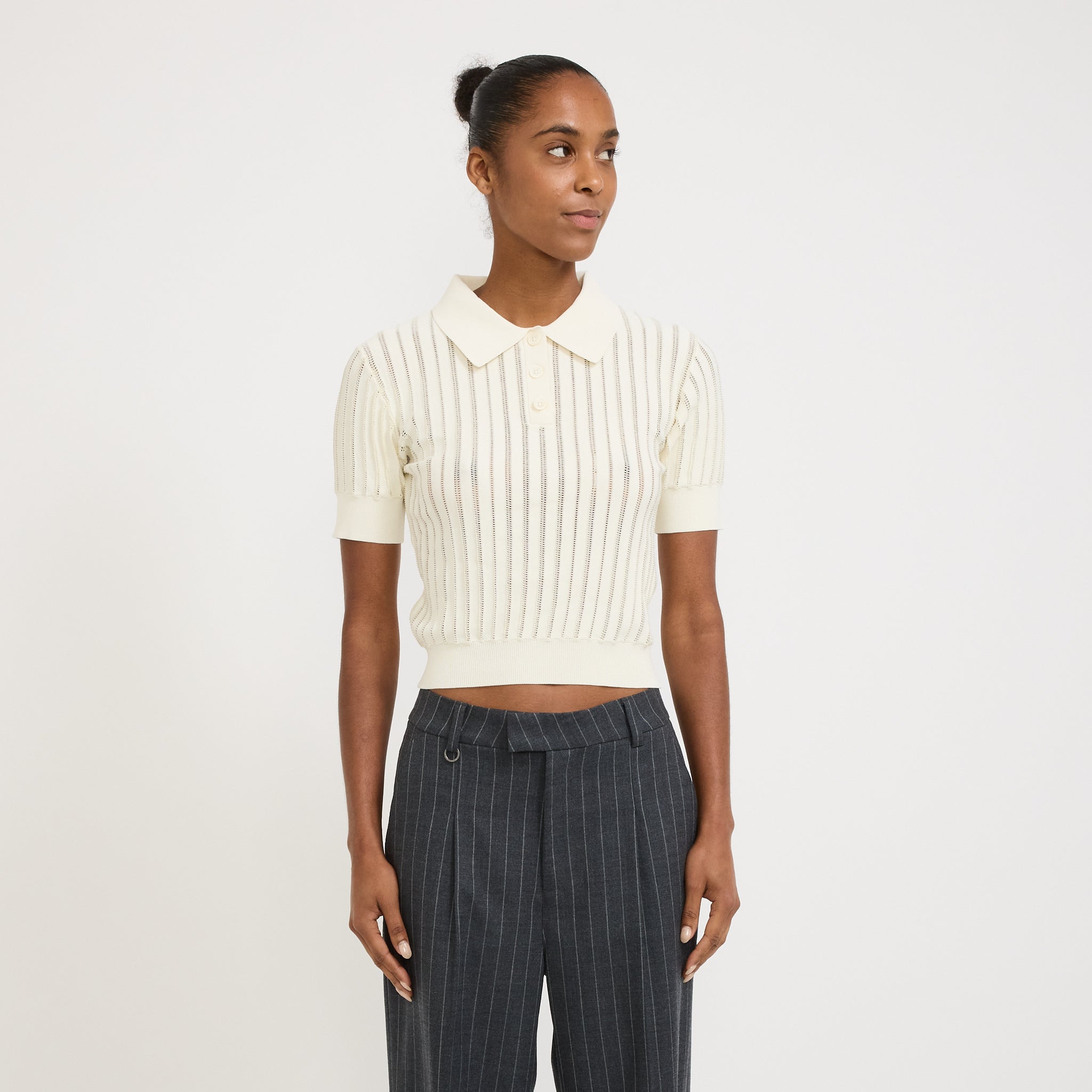 Le Mont Saint Michel | Sally Knit Polo Off White | Maplestore