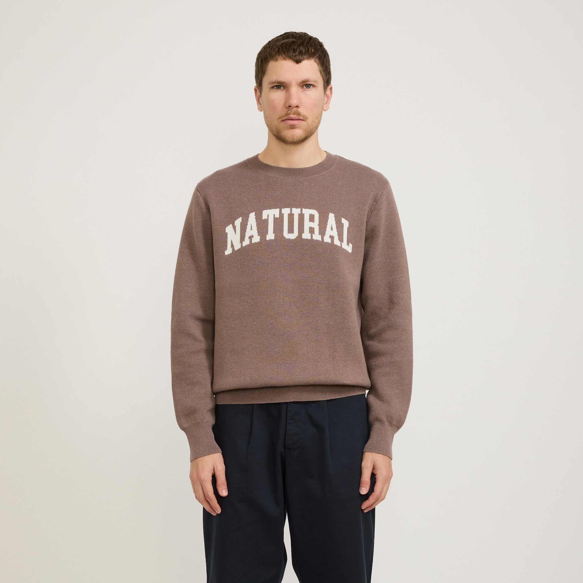 Museum of Peace & Quiet | Natural Jacquard Knit Sweater Clay | Maplestore