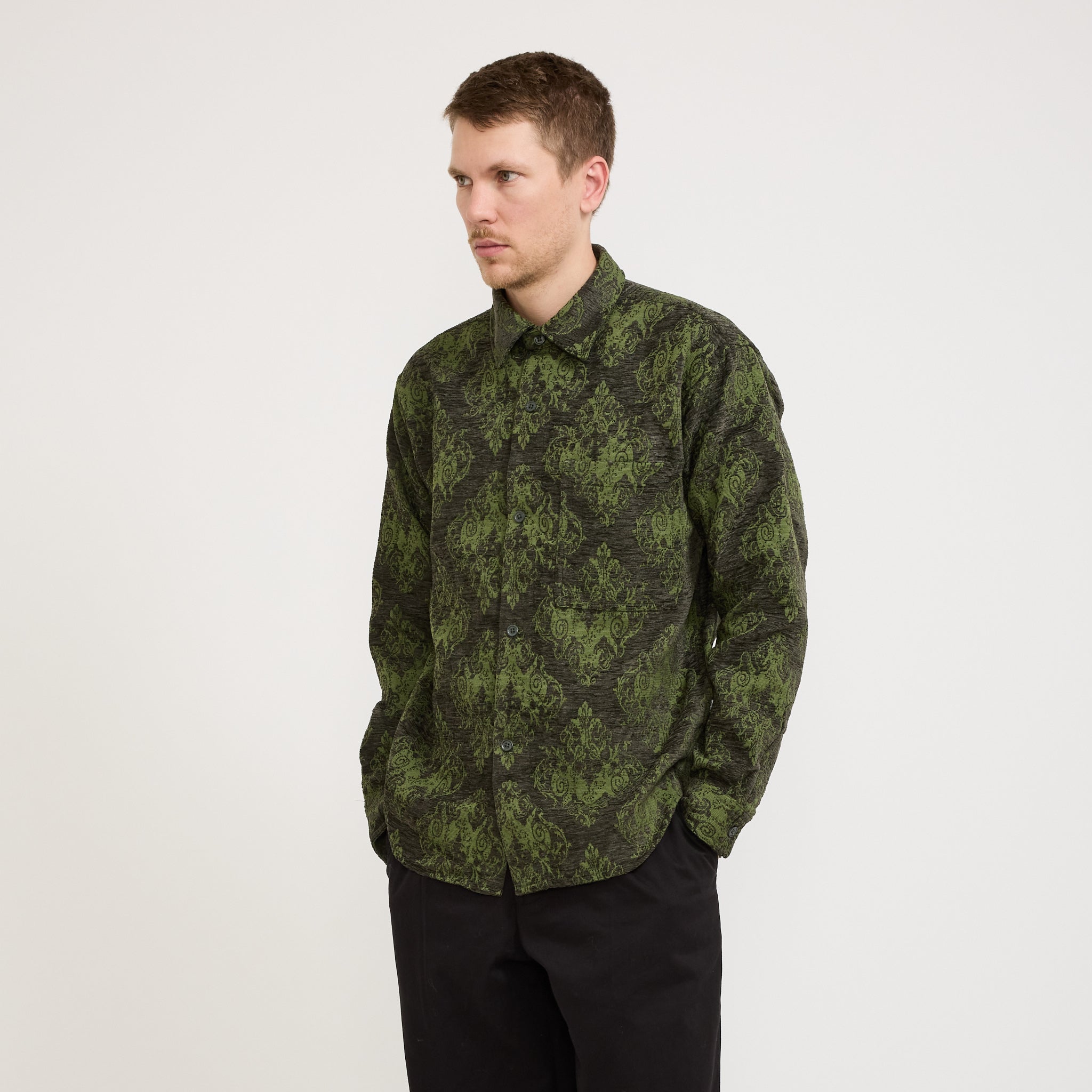 NN07 | Adwin Jacquard Overshirt 5579 Dark Army | Maplestore