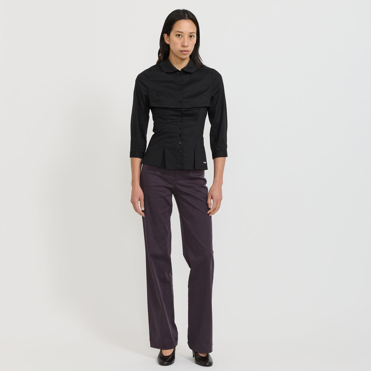 Peachy Den | Gloria Double Blouse Onyx | Maplestore