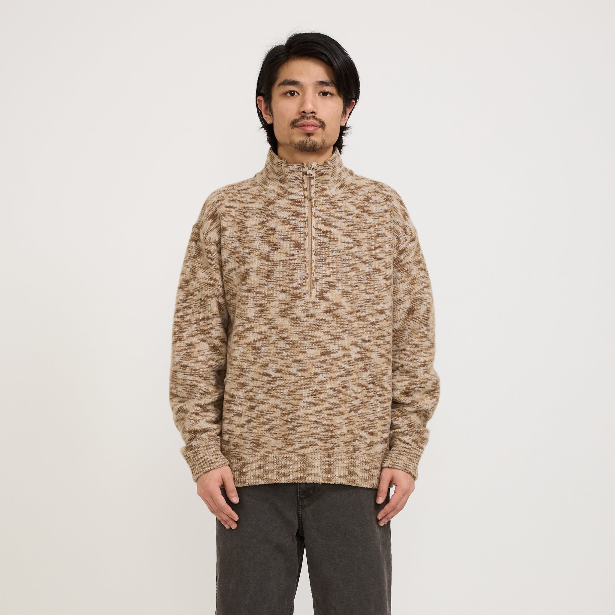 Pilgrim Surf Supply | Kline Wool Half Zip Khaki | Maplestore