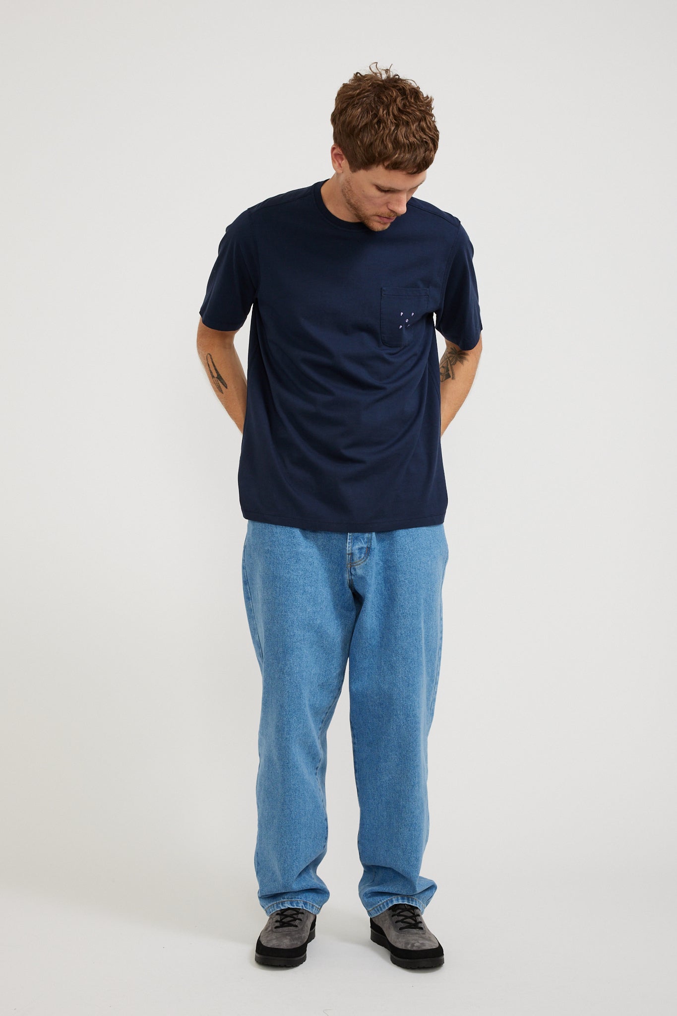 Pop Trading Company | Pocket T-Shirt Navy/Viola | Maplestore