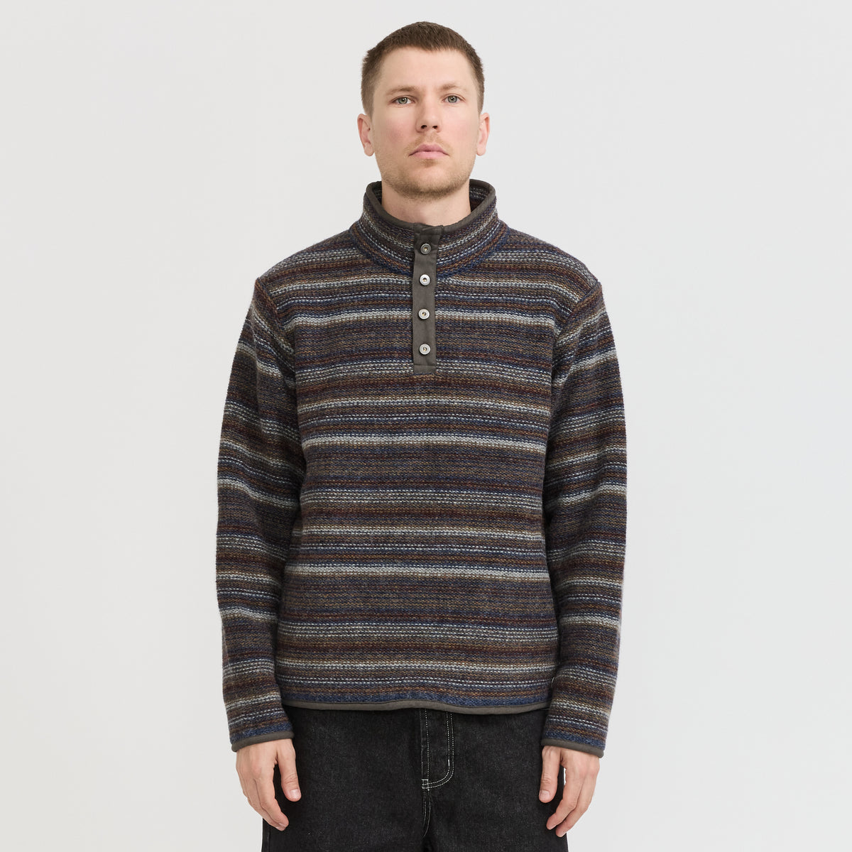 thisisneverthat | Striped Wool Knit Pullover Olive | Maplestore