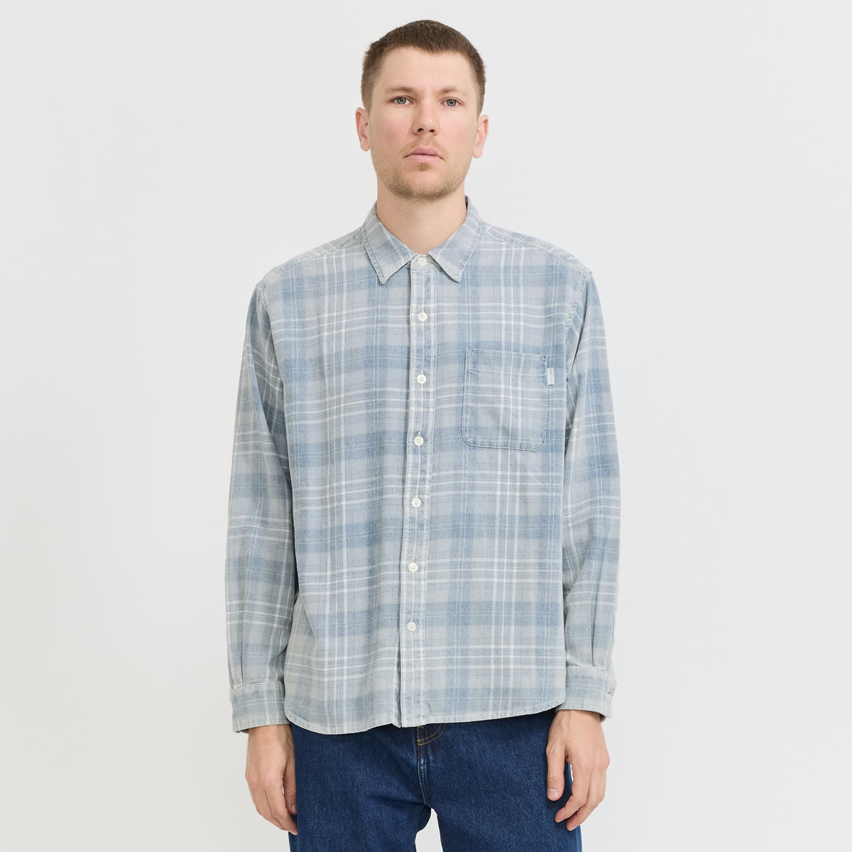 thisisneverthat | Washed Check Shirt Blue | Maplestore