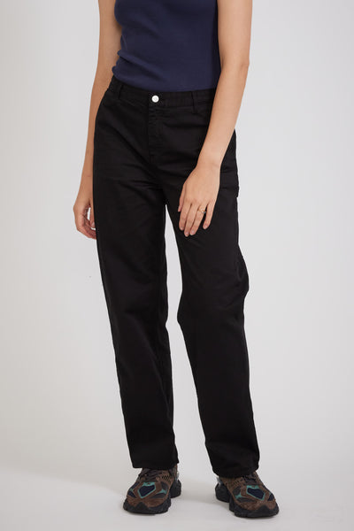 Carhartt WIP | Women's Pierce Pant Straight Black Garment Dyed | Maplestore