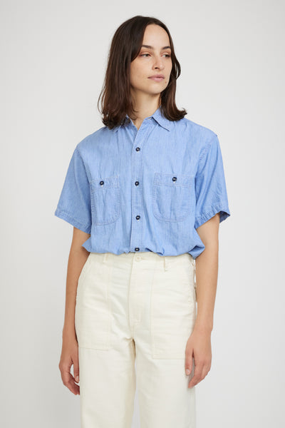 Orslow | Vintage Fit Short Sleeve Chambray Work Shirt | Maplestore
