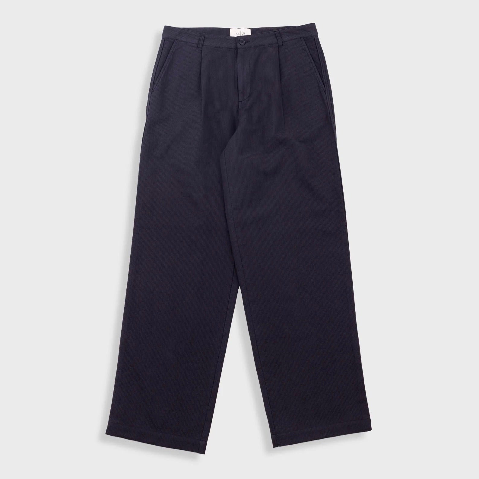 Wide Fit Trouser Soft Black Topstitch