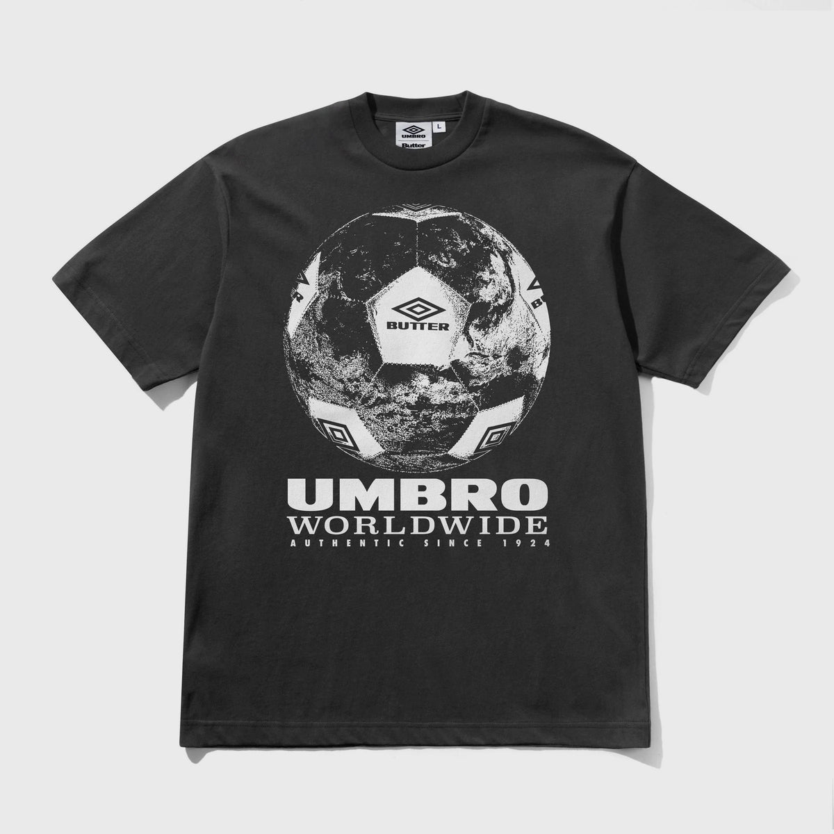 Butter Goods x Umbro World Game Tee Washed Black