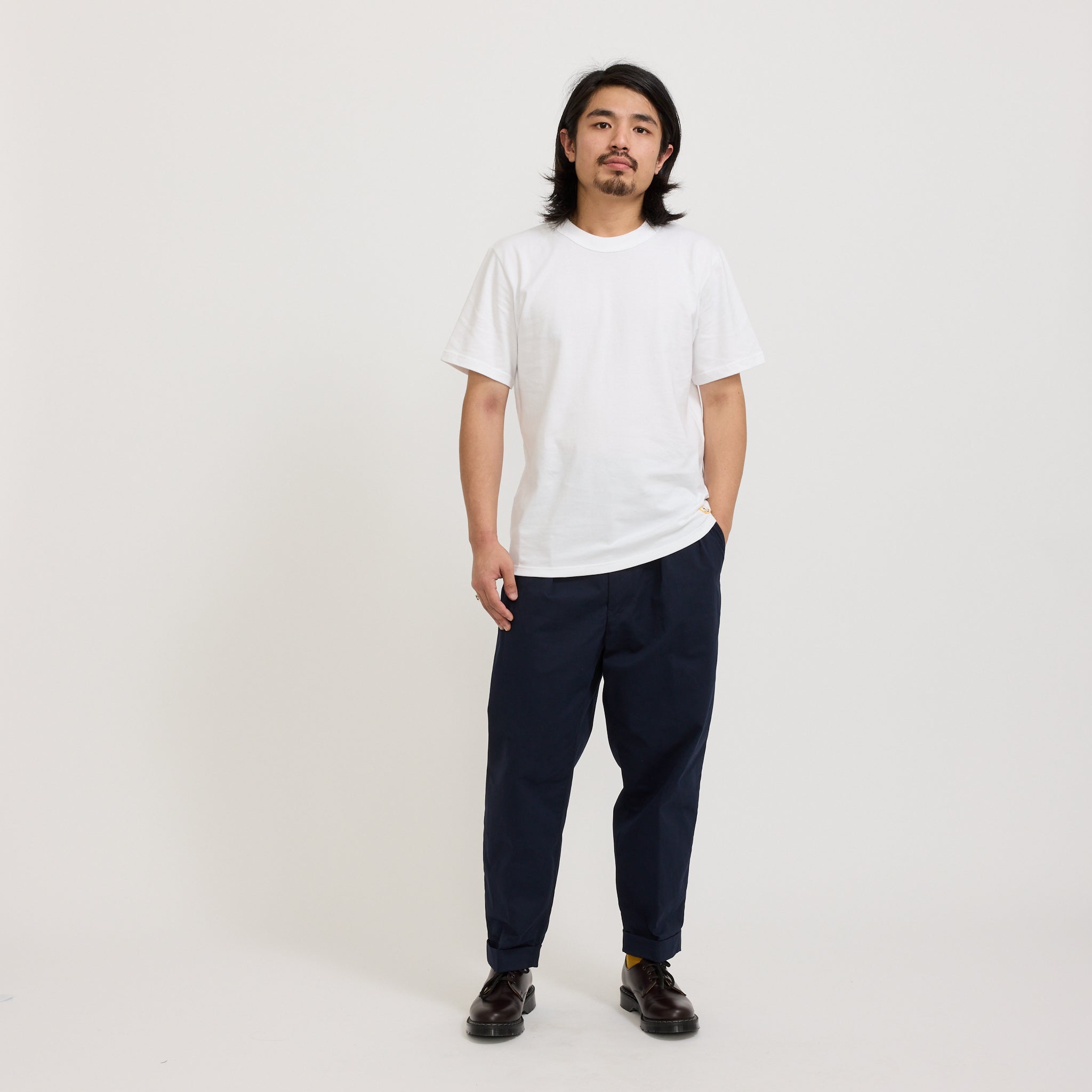 Beams Plus 2 Pleats Twill Pant Navy | Maplestore