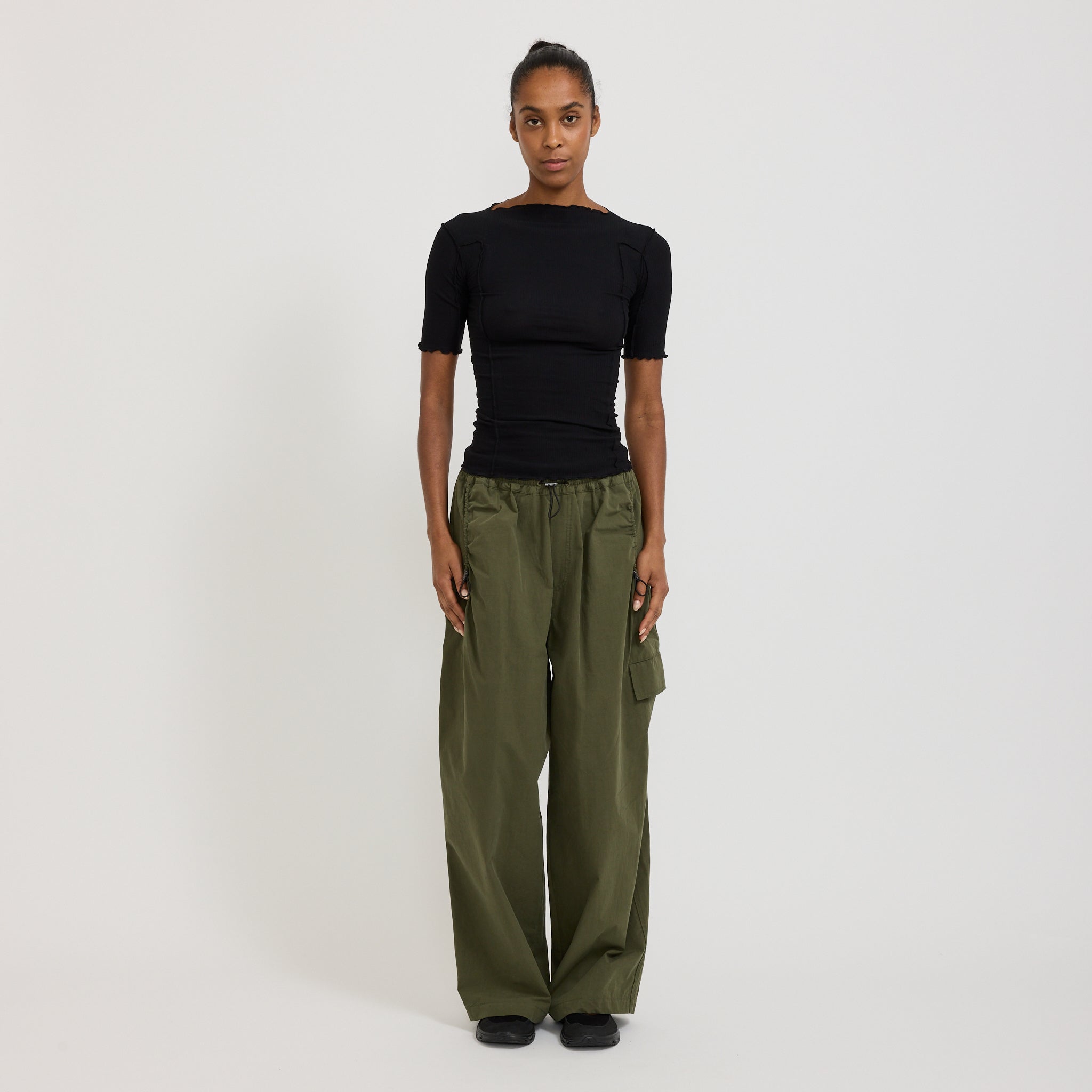 Omato 3/4 Rib Top Black | Maplestore