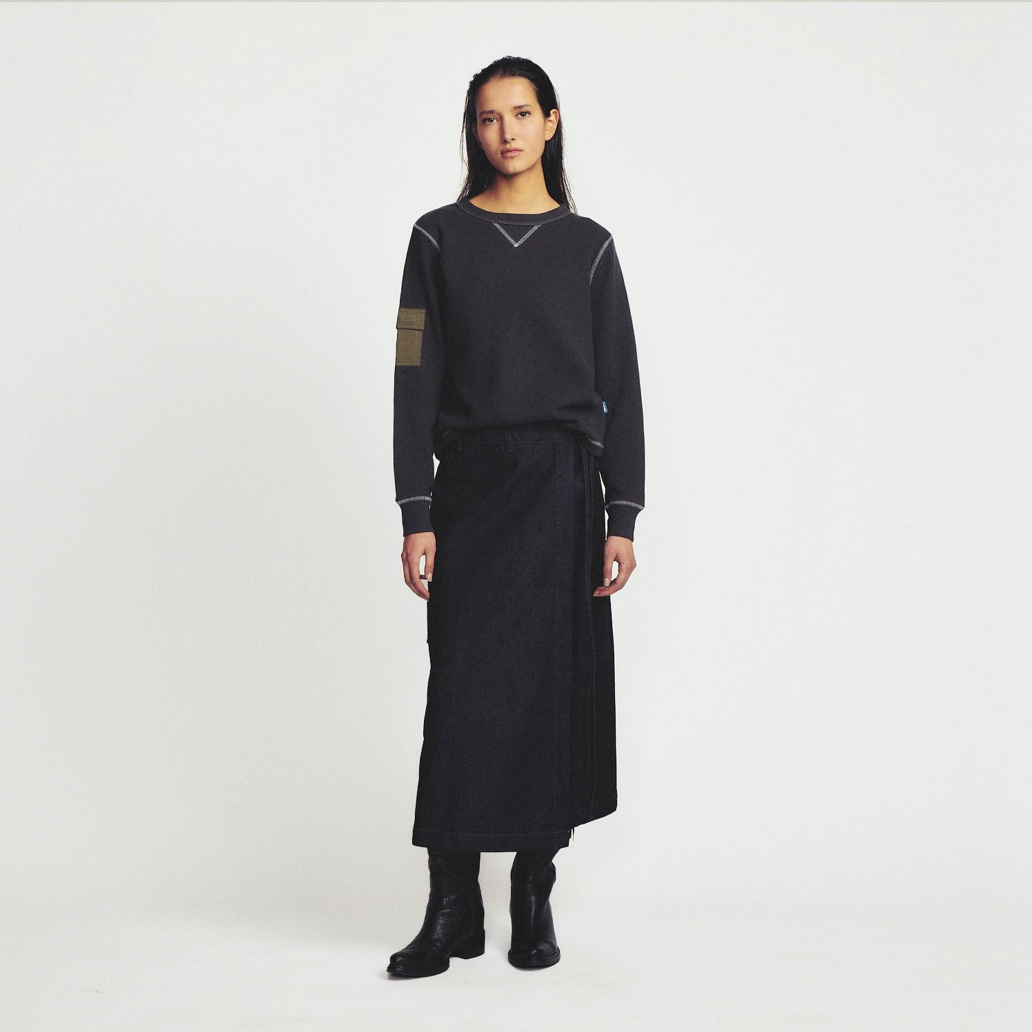 Combat Skirt Indigo Denim