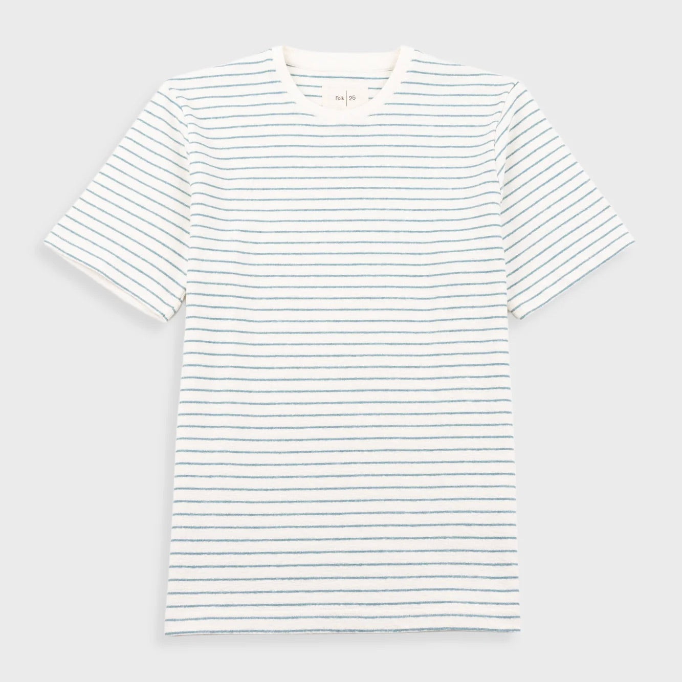SS Textured Stripe T-Shirt Ecru/Misty Green