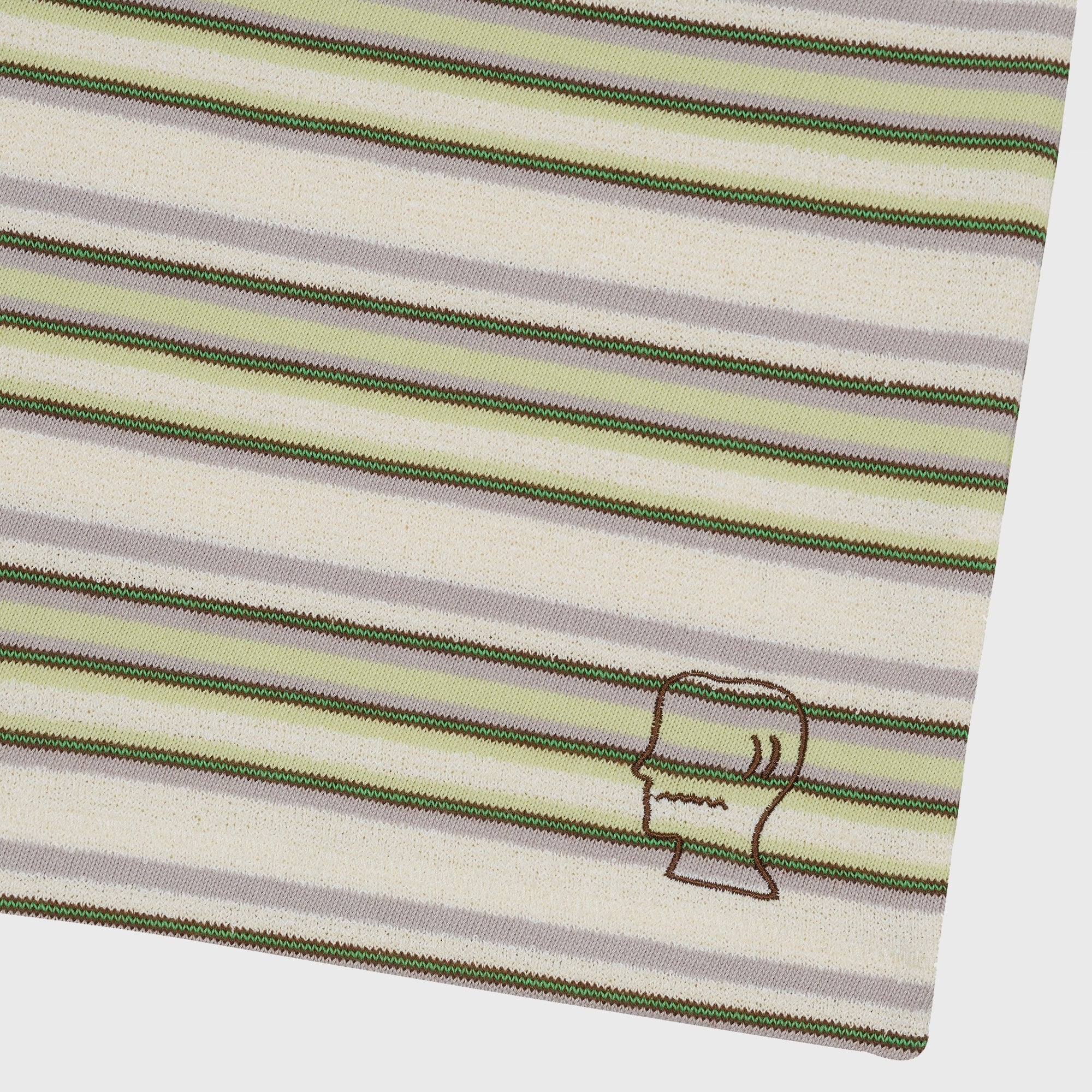 Brain Dead | Looped Stripe T-Shirt Green Multi | Maplestore