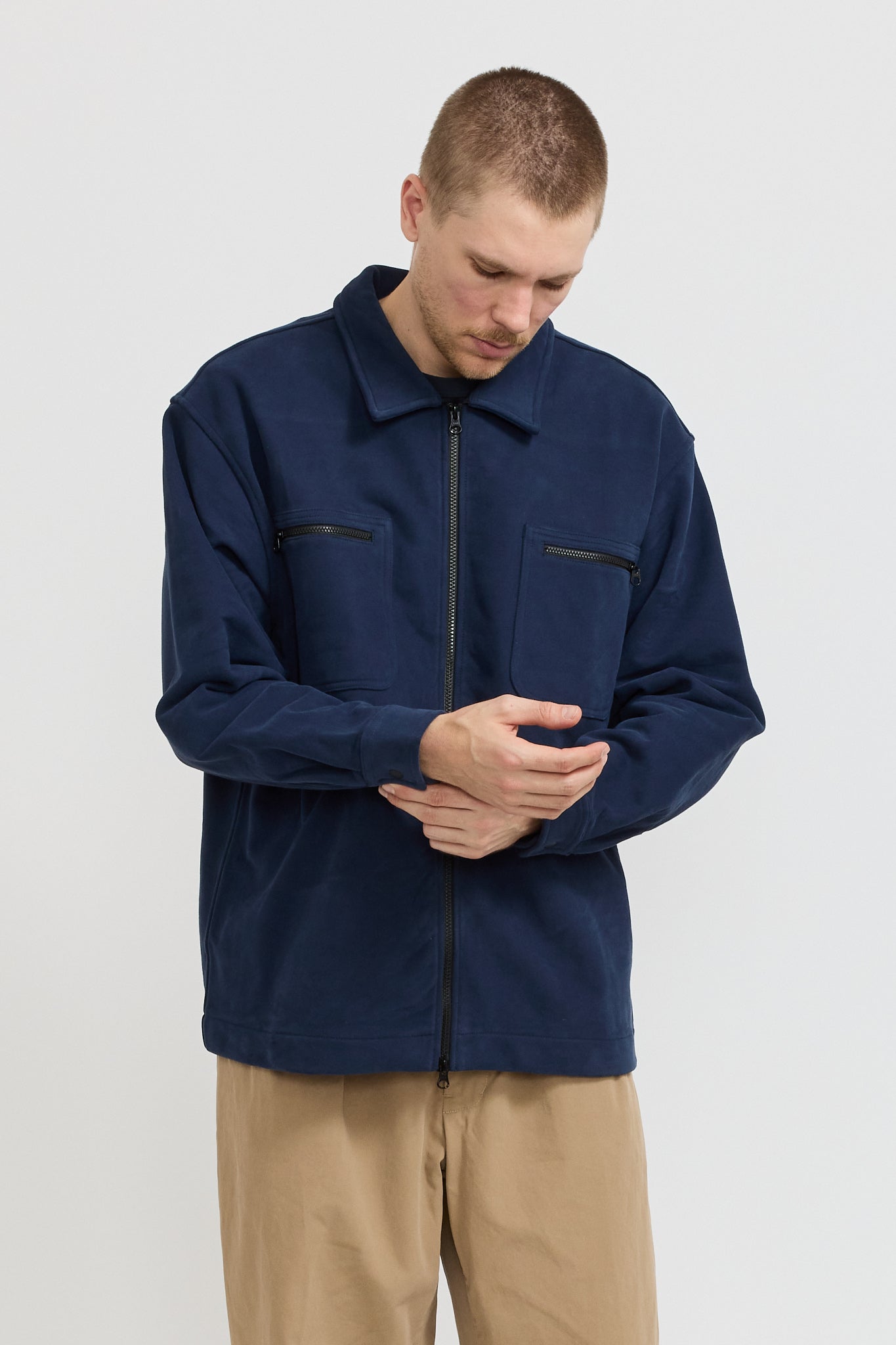 Adsum | Fleece Overshirt Dark Navy | Maplestore