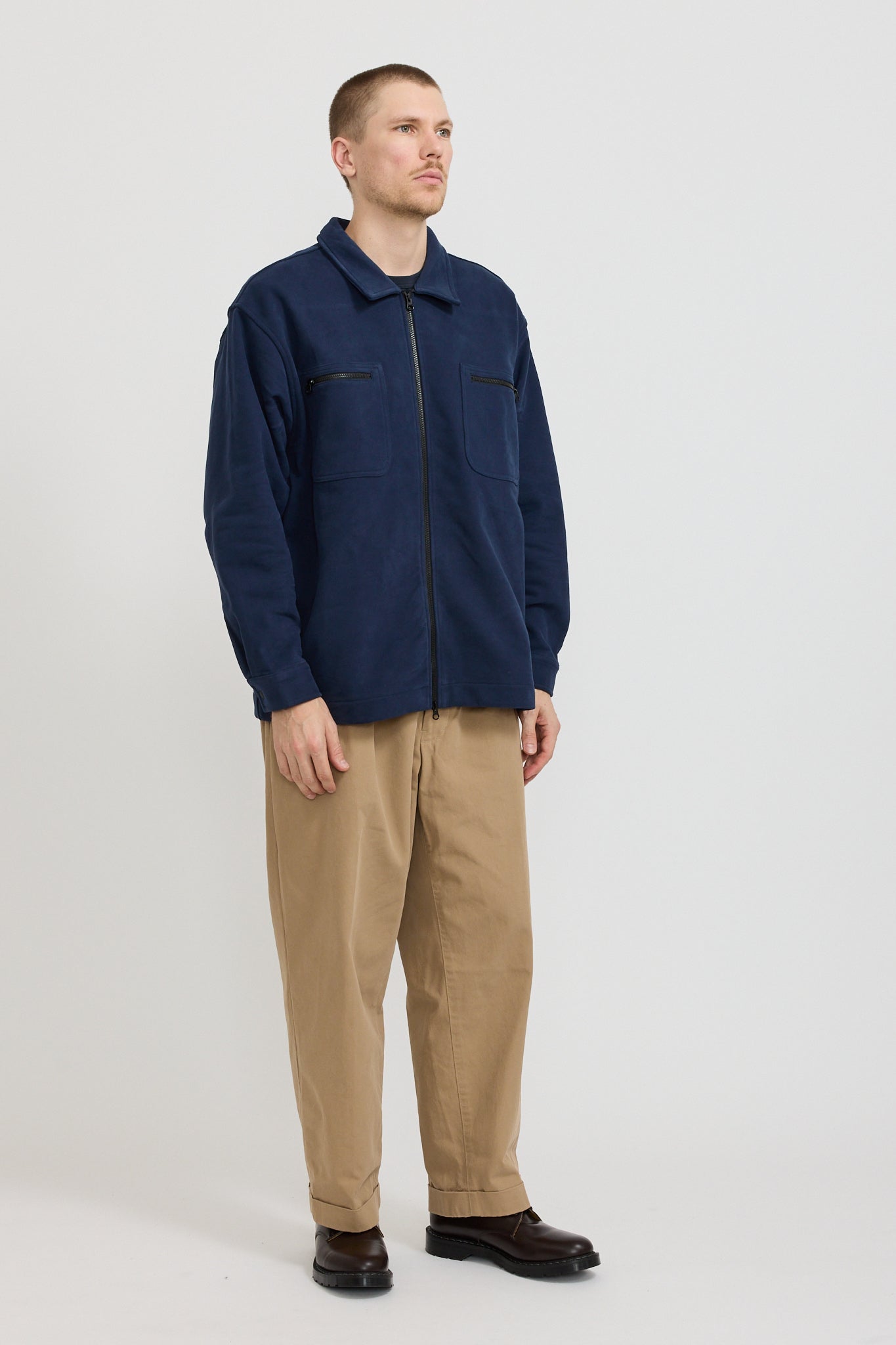 Adsum | Fleece Overshirt Dark Navy | Maplestore