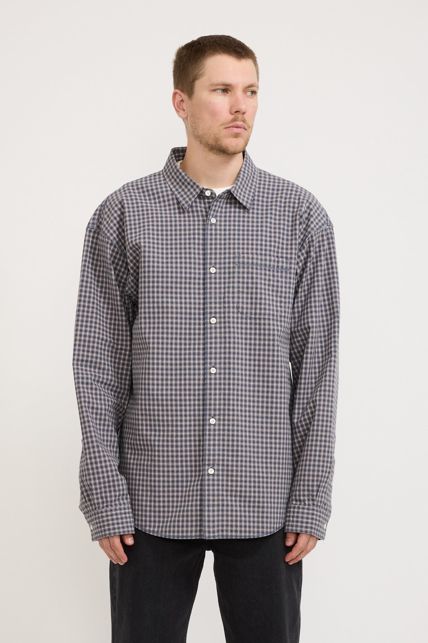 Adsum | Seam Shirt Blue Check | Maplestore