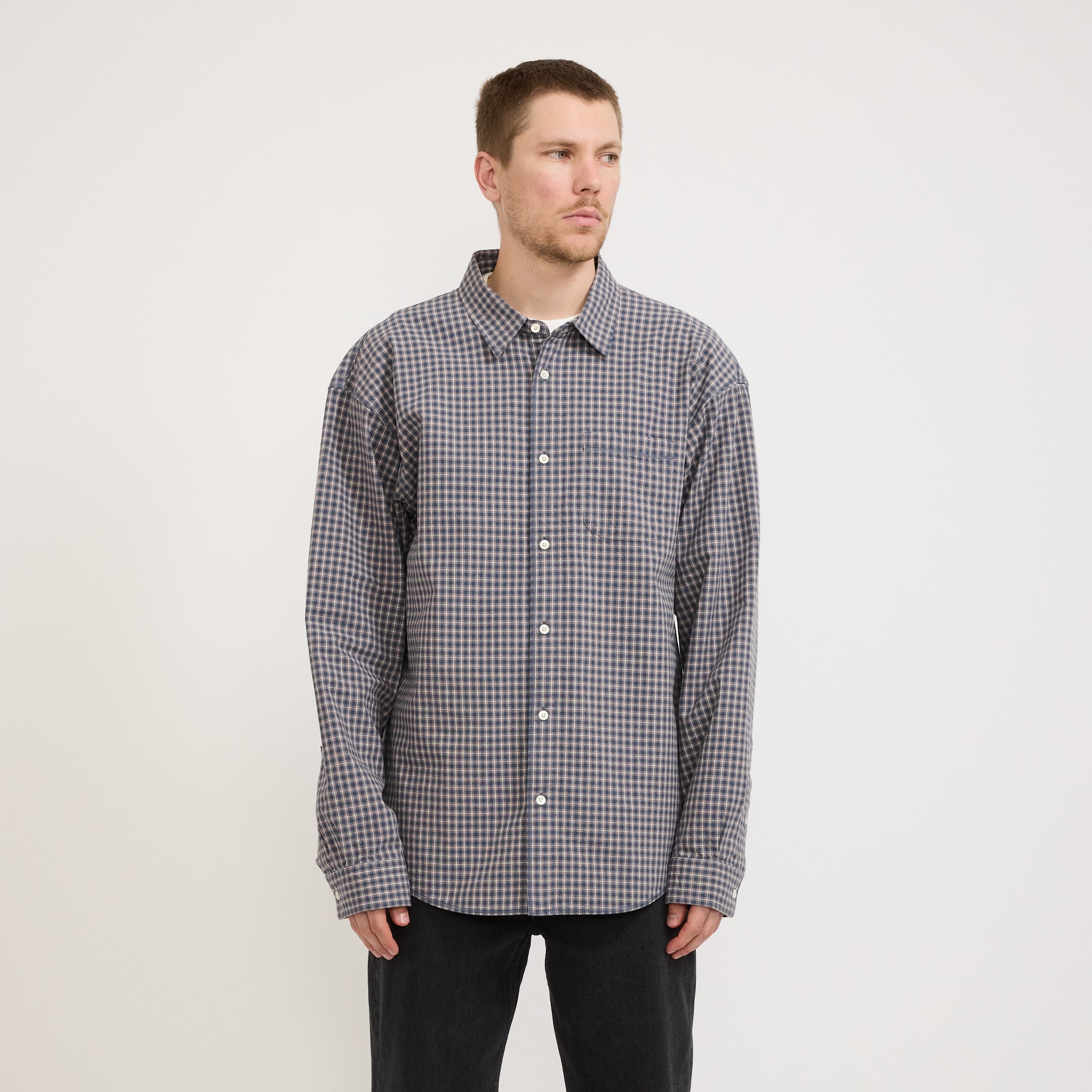 Adsum | Seam Shirt Blue Check | Maplestore