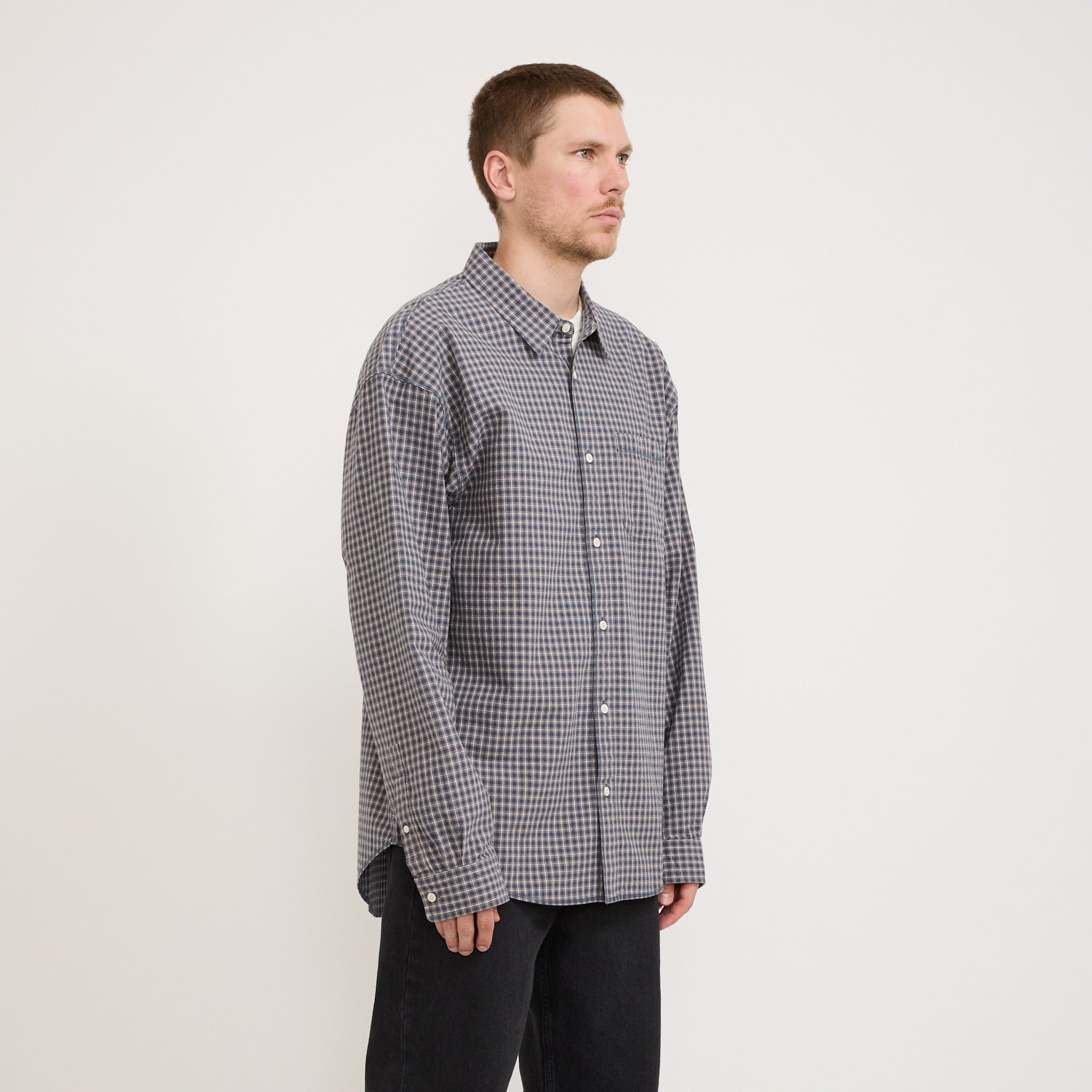 Adsum | Seam Shirt Blue Check | Maplestore