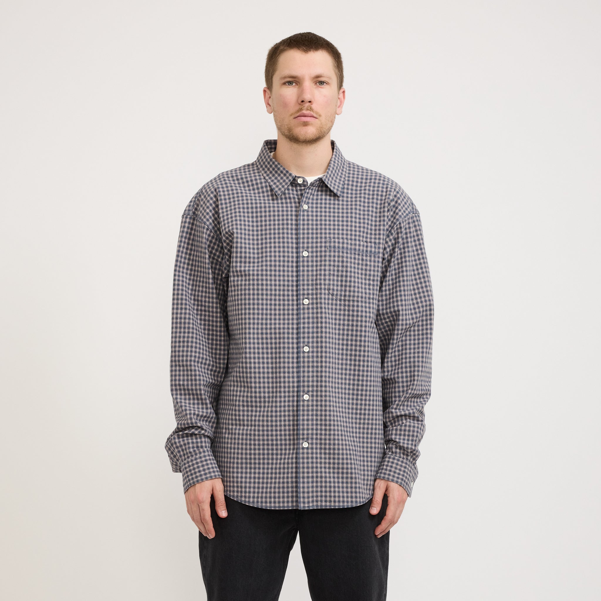 Adsum | Seam Shirt Blue Check | Maplestore