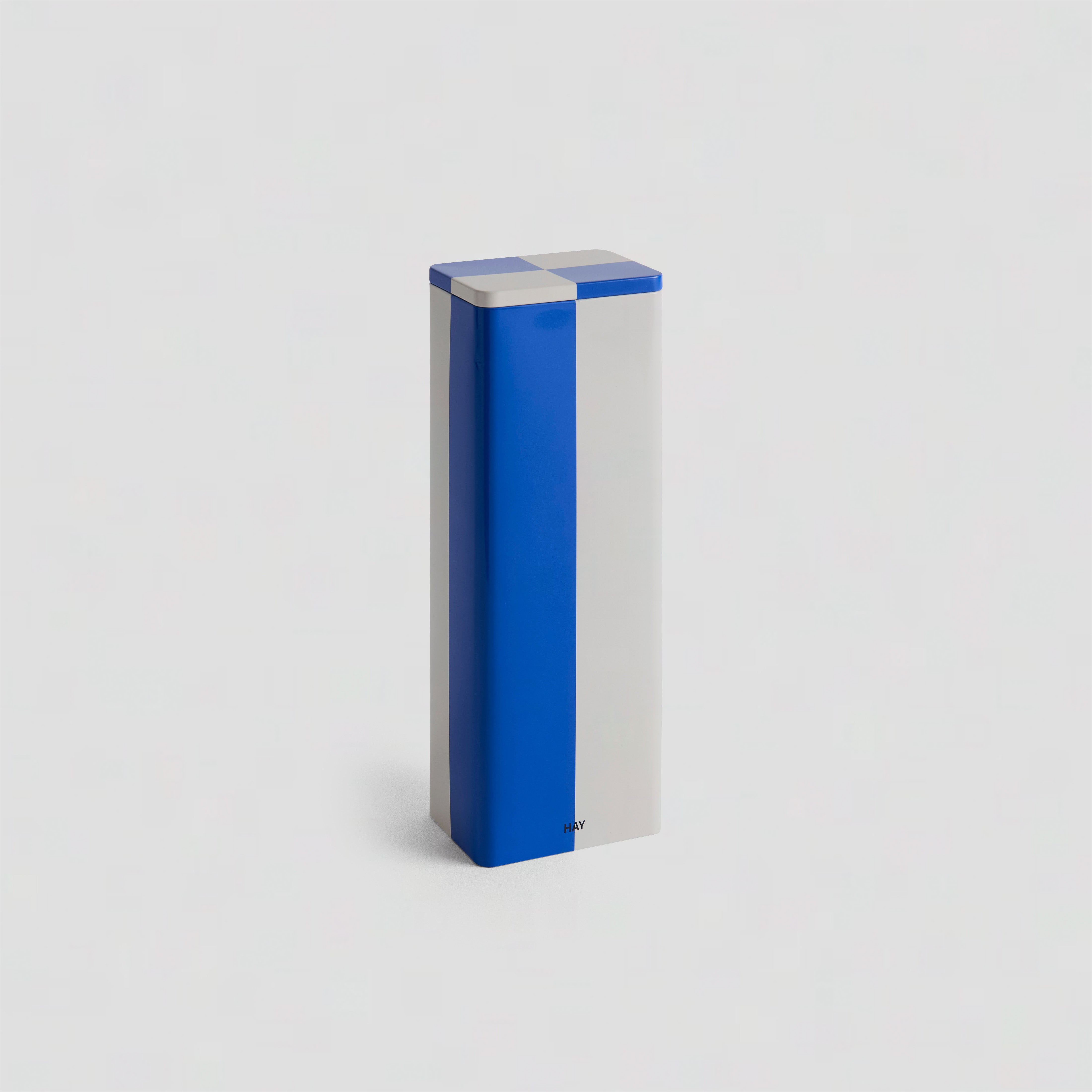 Tin Container Slim Blue Off/White