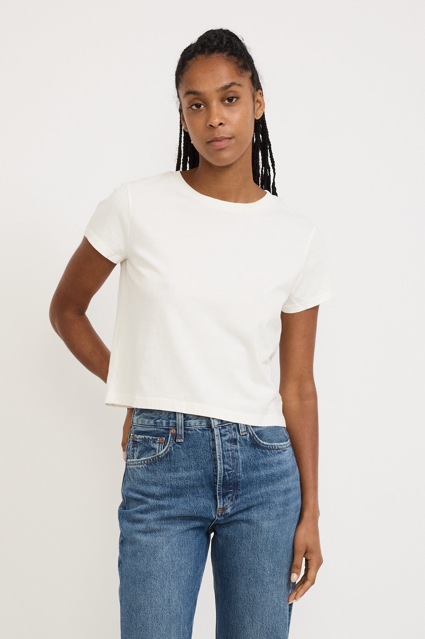 Adine Shrunken Tee Ash White