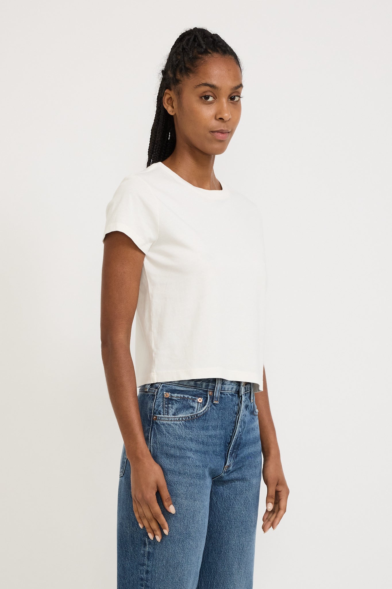 Adine Shrunken Tee Ash White