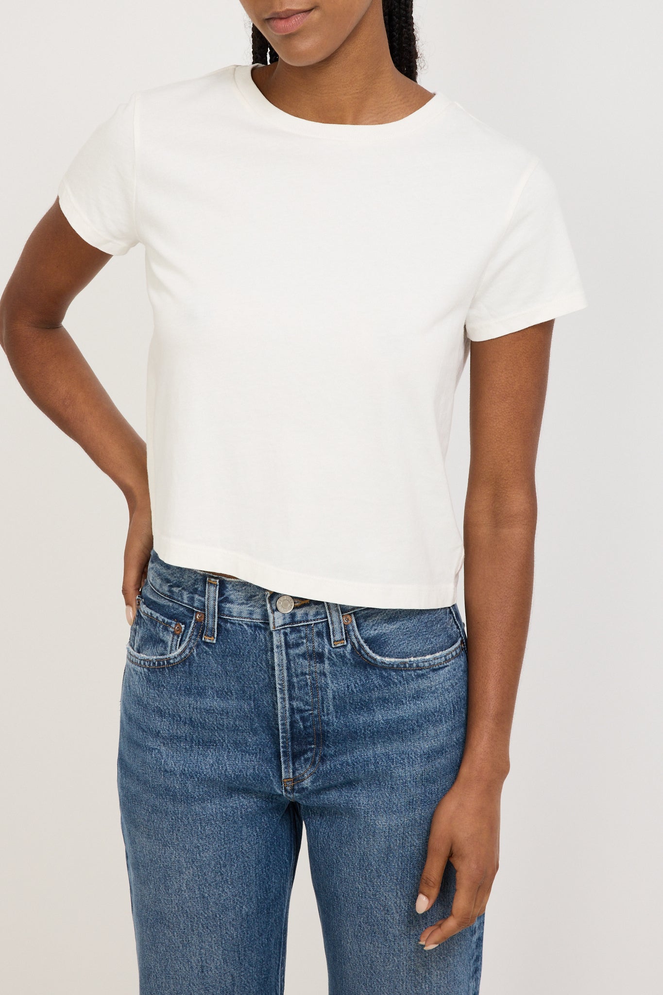 Adine Shrunken Tee Ash White