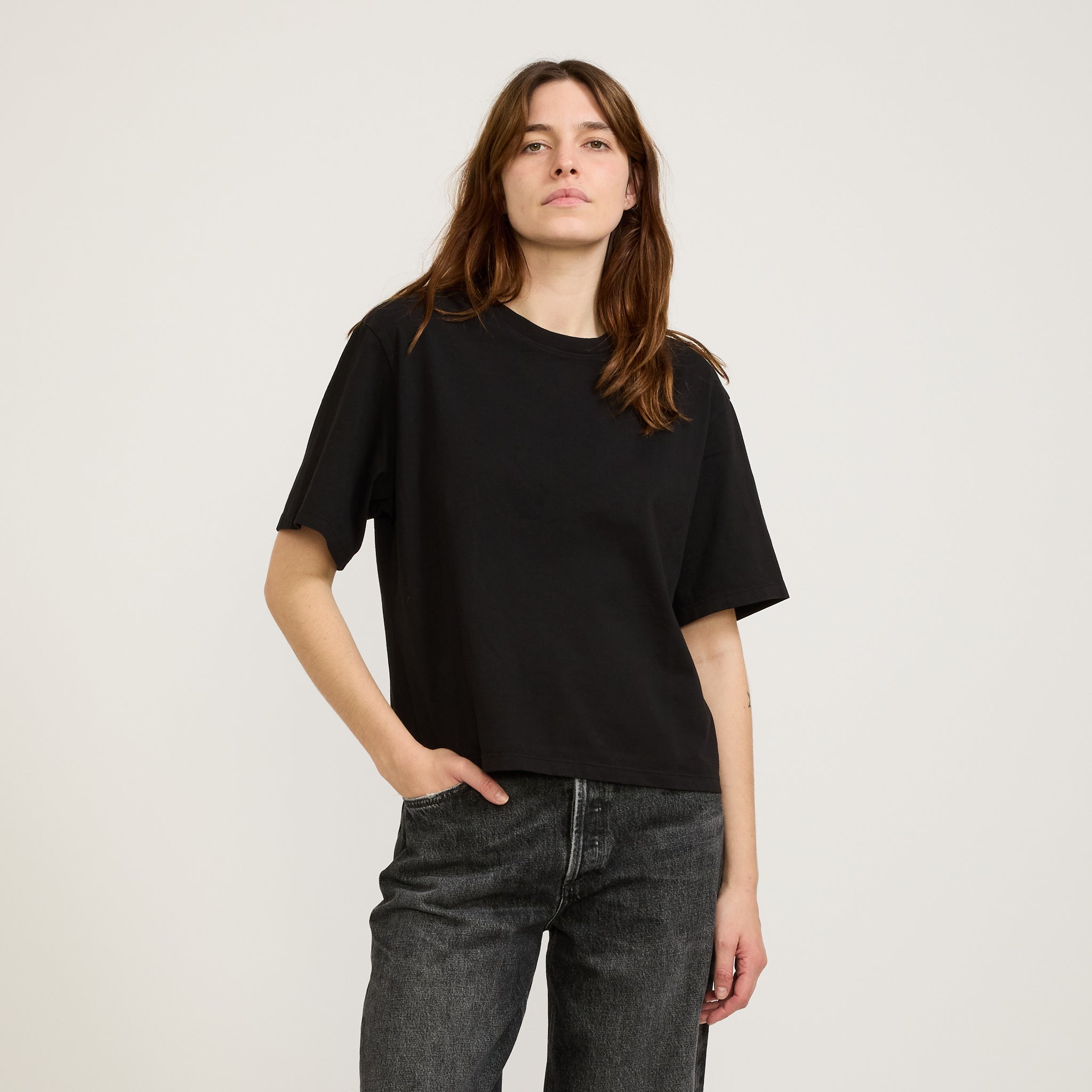 Agolde | Sulma Drop Shoulder Tee Black | Maplestore