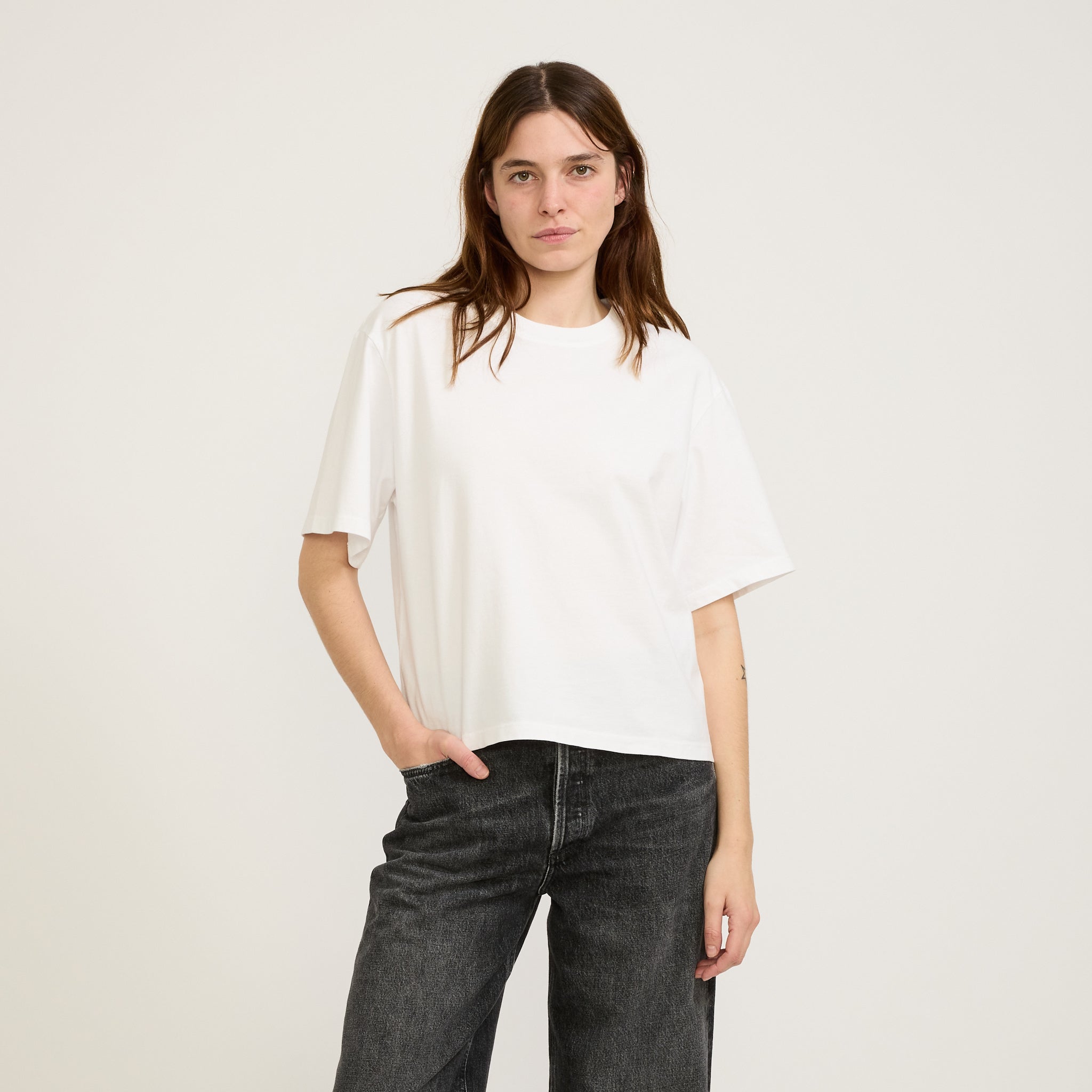 Agolde | Sulma Drop Shoulder Tee White | Maplestore