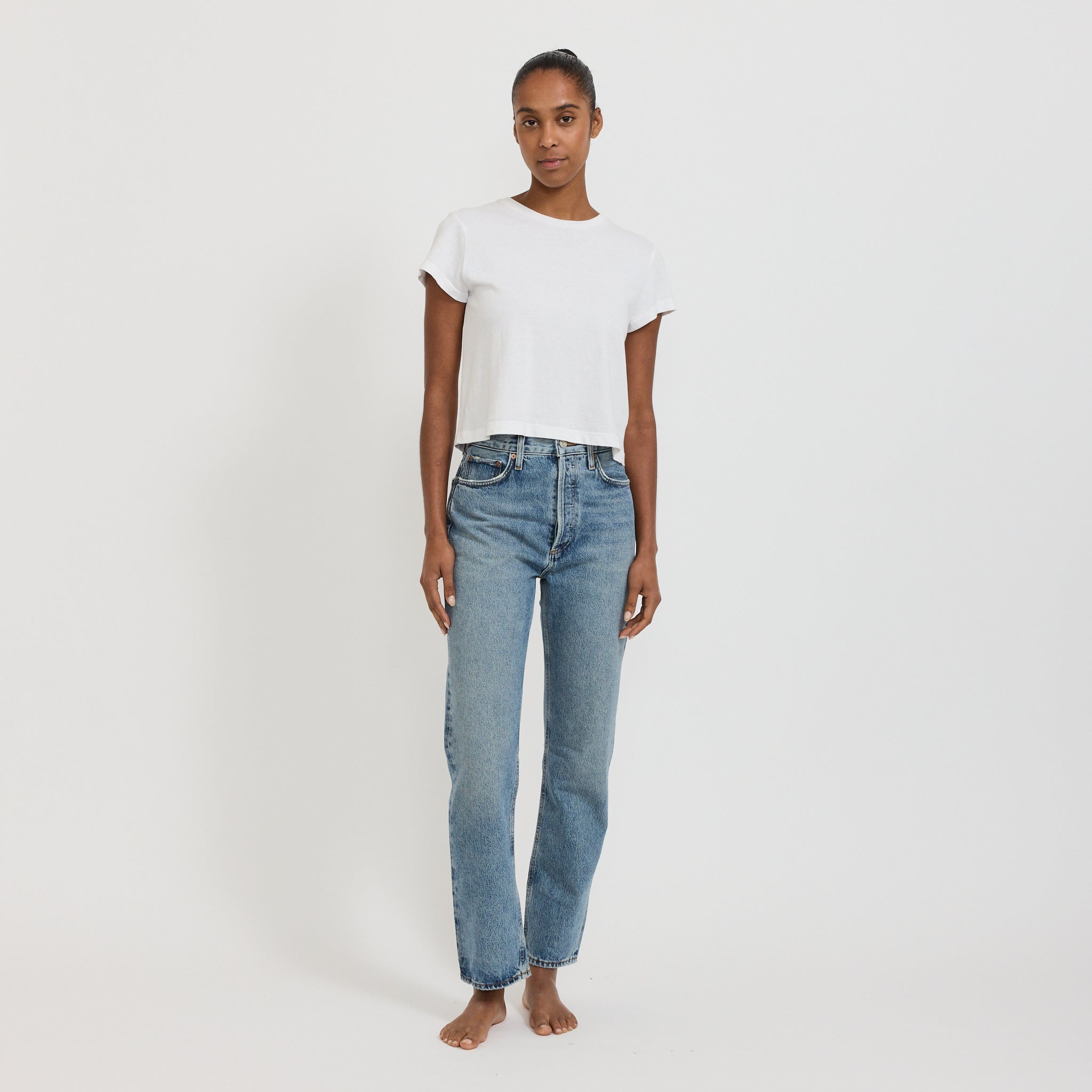 90's Pinch Waist High Straight Navigate