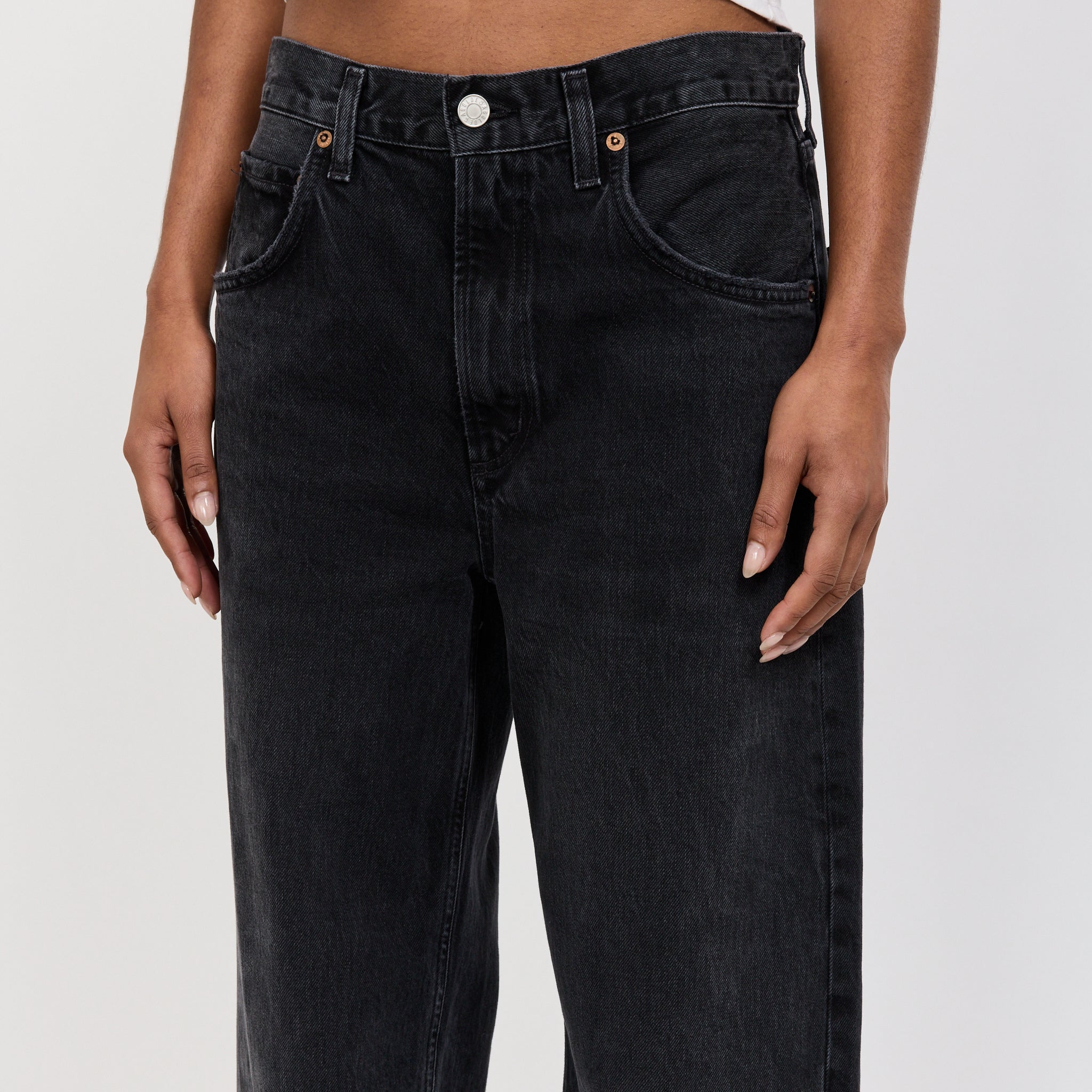 Agolde | Low Curve Black Tar | Maplestore