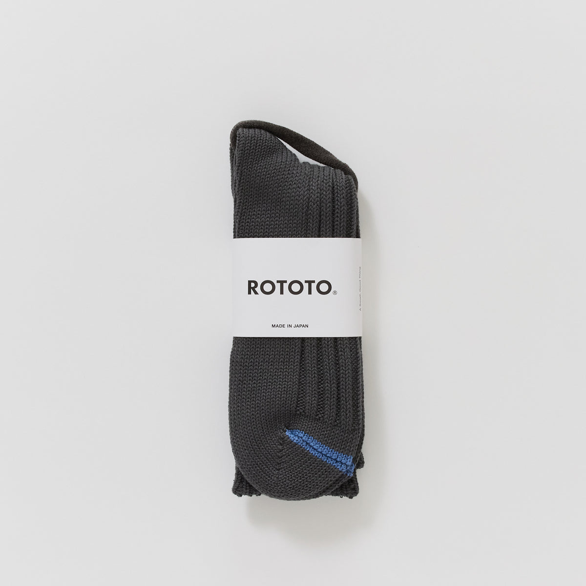 Rototo | Chunky Ribbed Crew Socks Charcoal | Maplestore