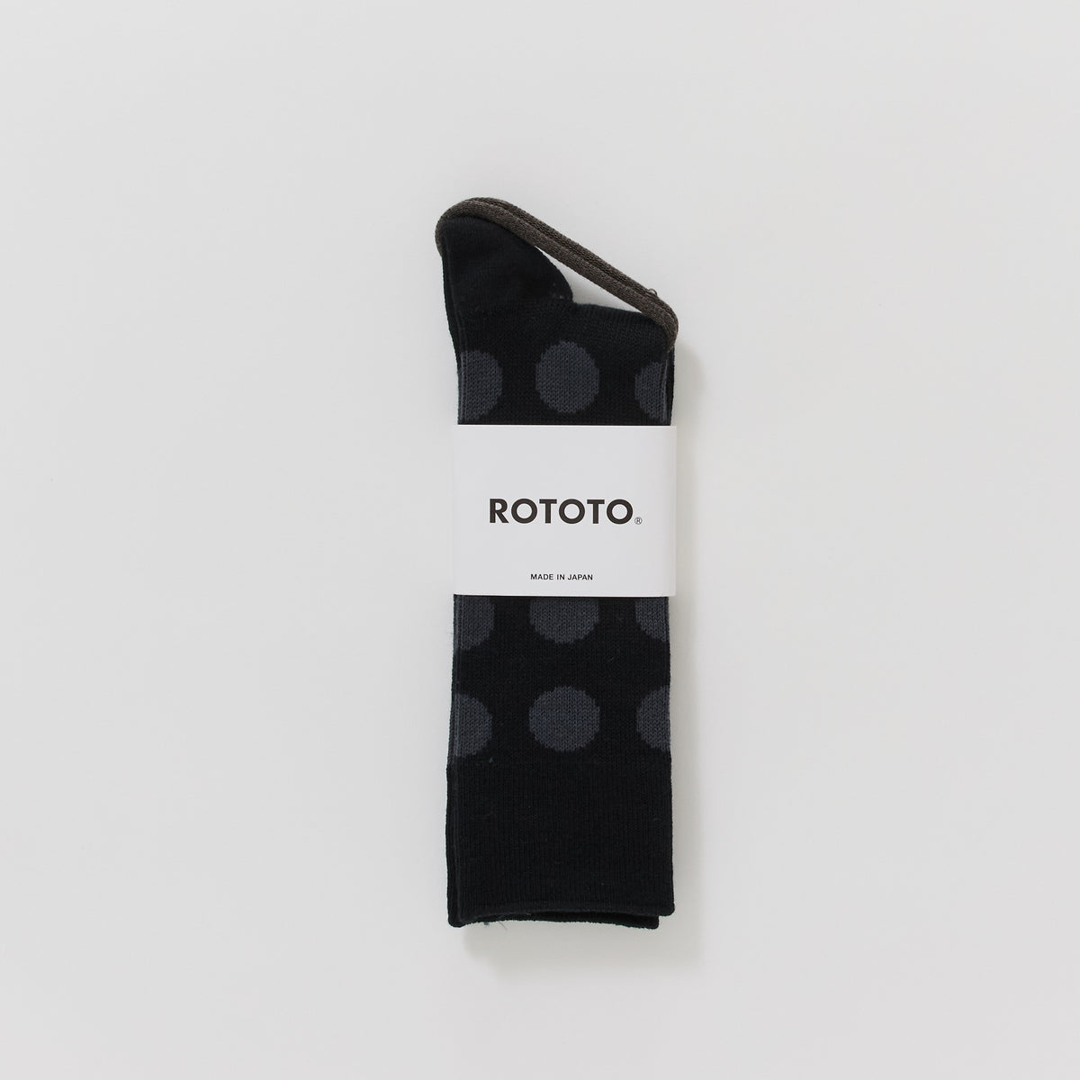 Rototo | Porthole Dot Socks Black / Charcoal | Maplestore