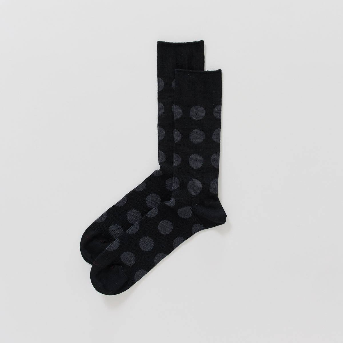 Rototo | Porthole Dot Socks Black / Charcoal | Maplestore