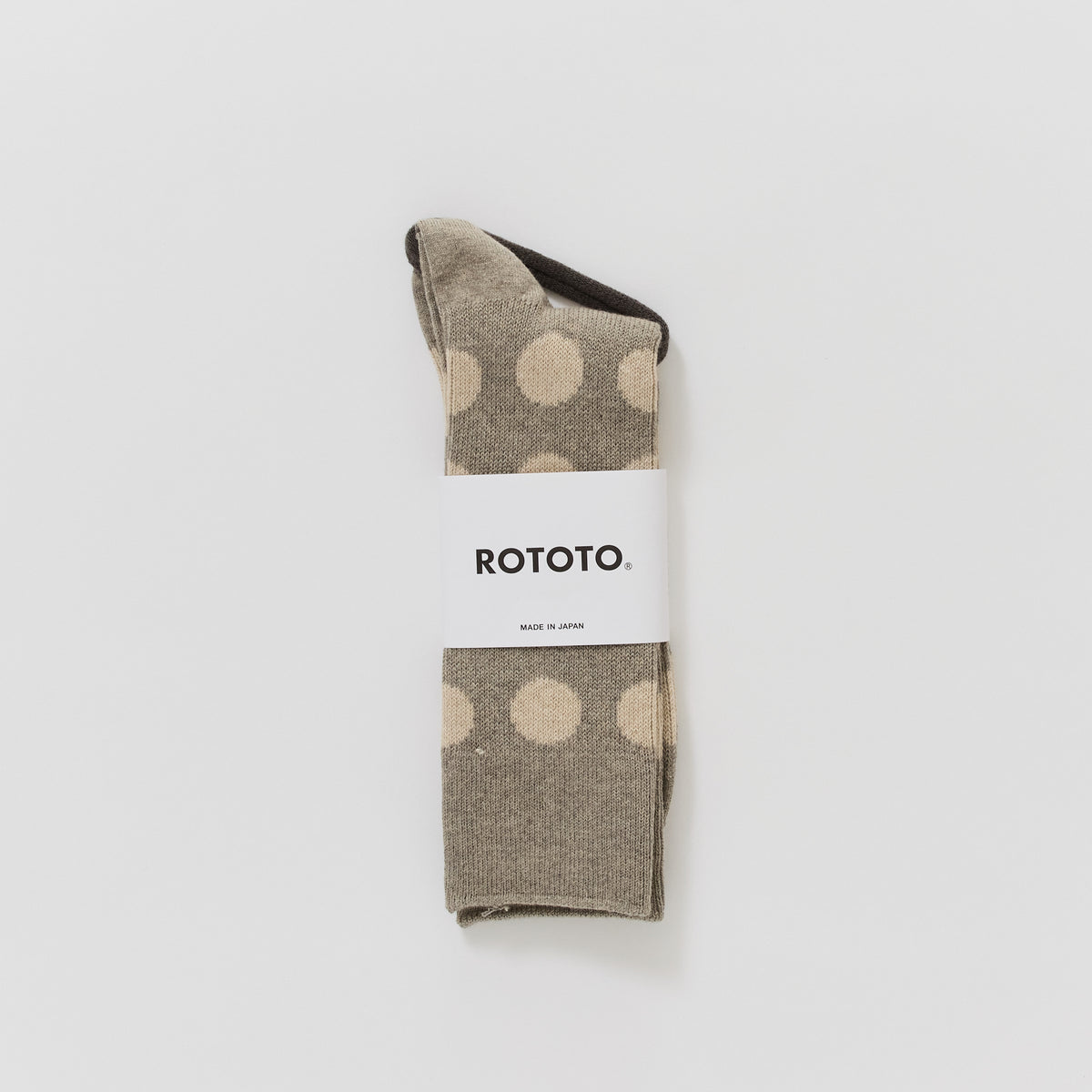 Rototo | Porthole Dot Socks Grayge / Light Beige | Maplestore