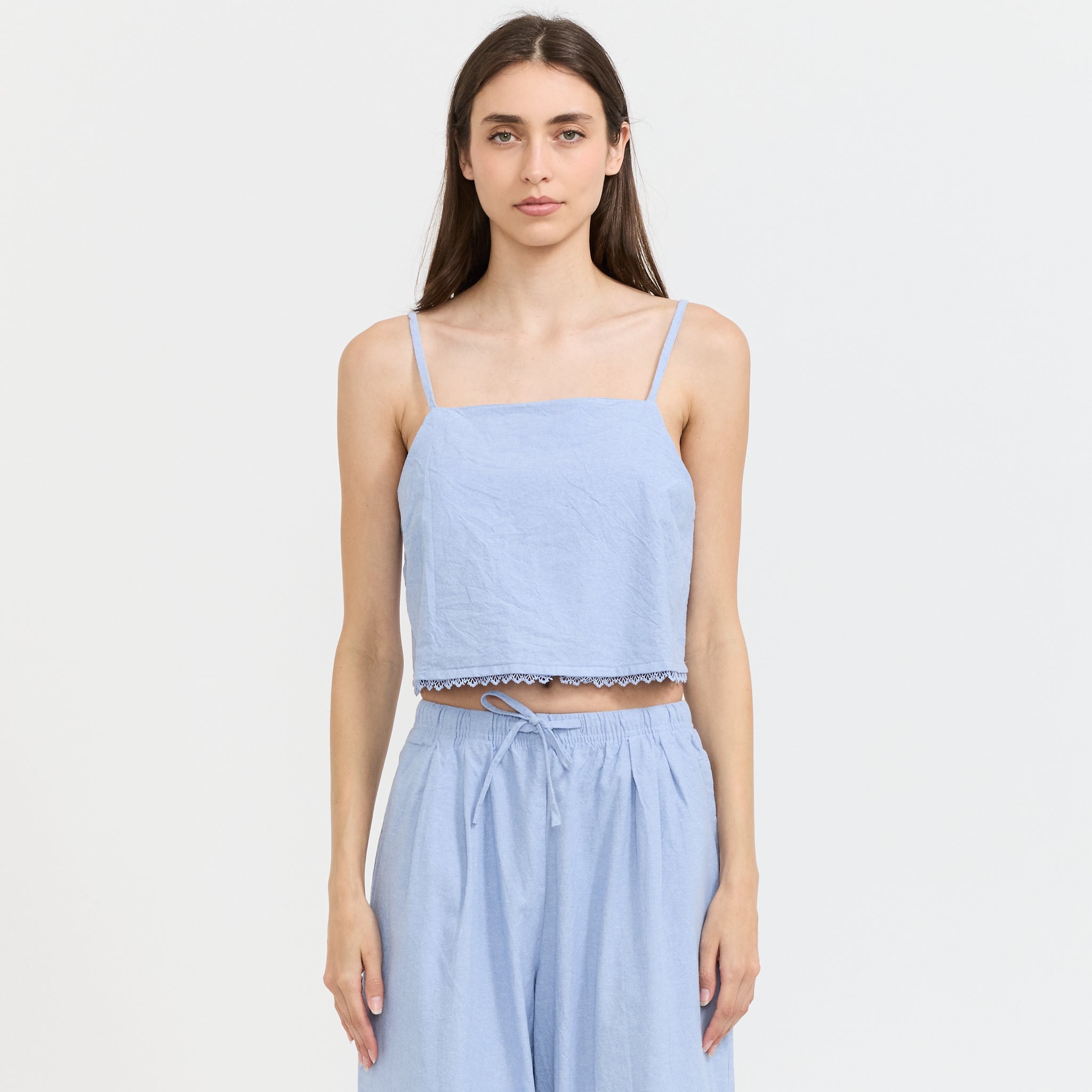 Feoly Cropped Cami Azurin