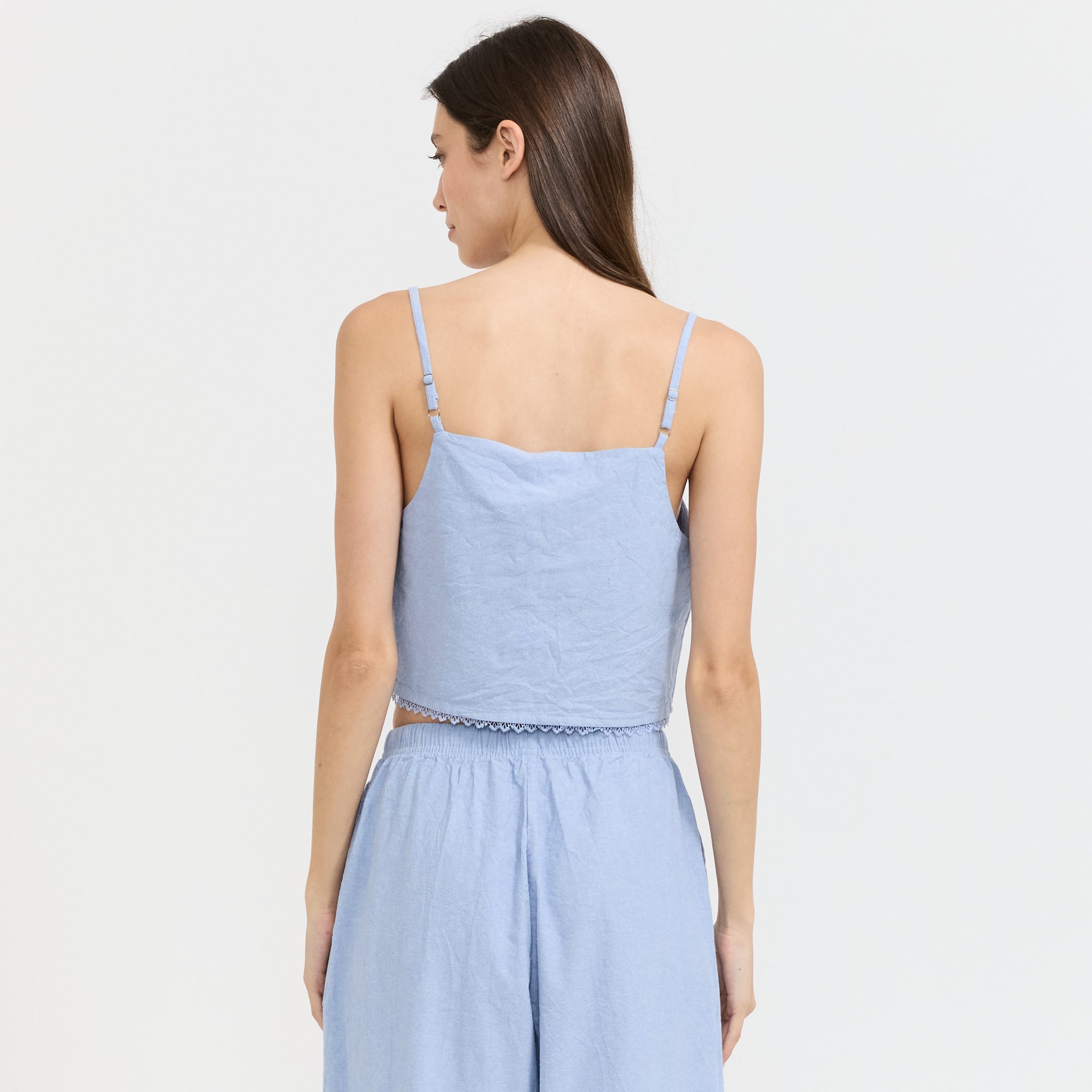 Feoly Cropped Cami Azurin