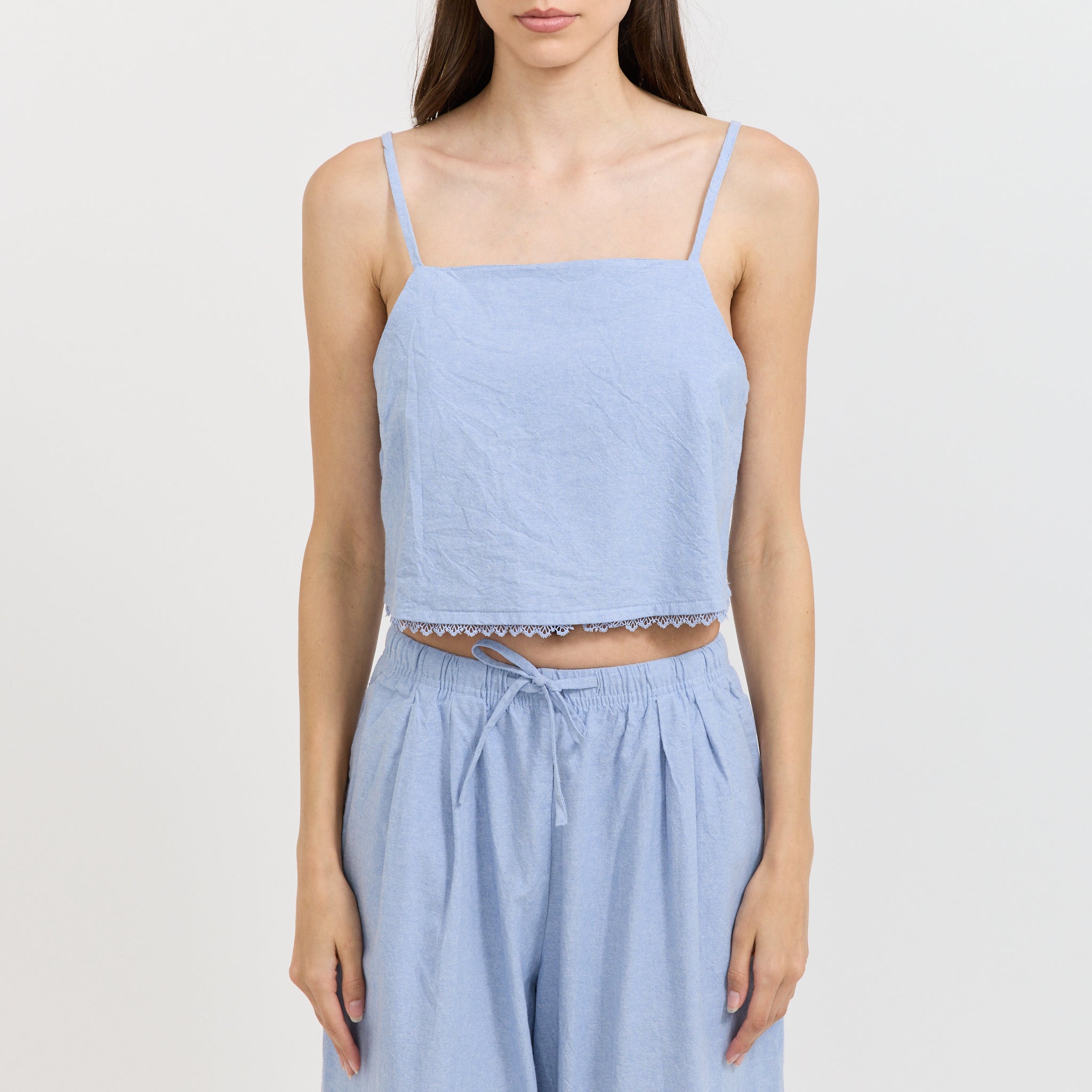 Feoly Cropped Cami Azurin