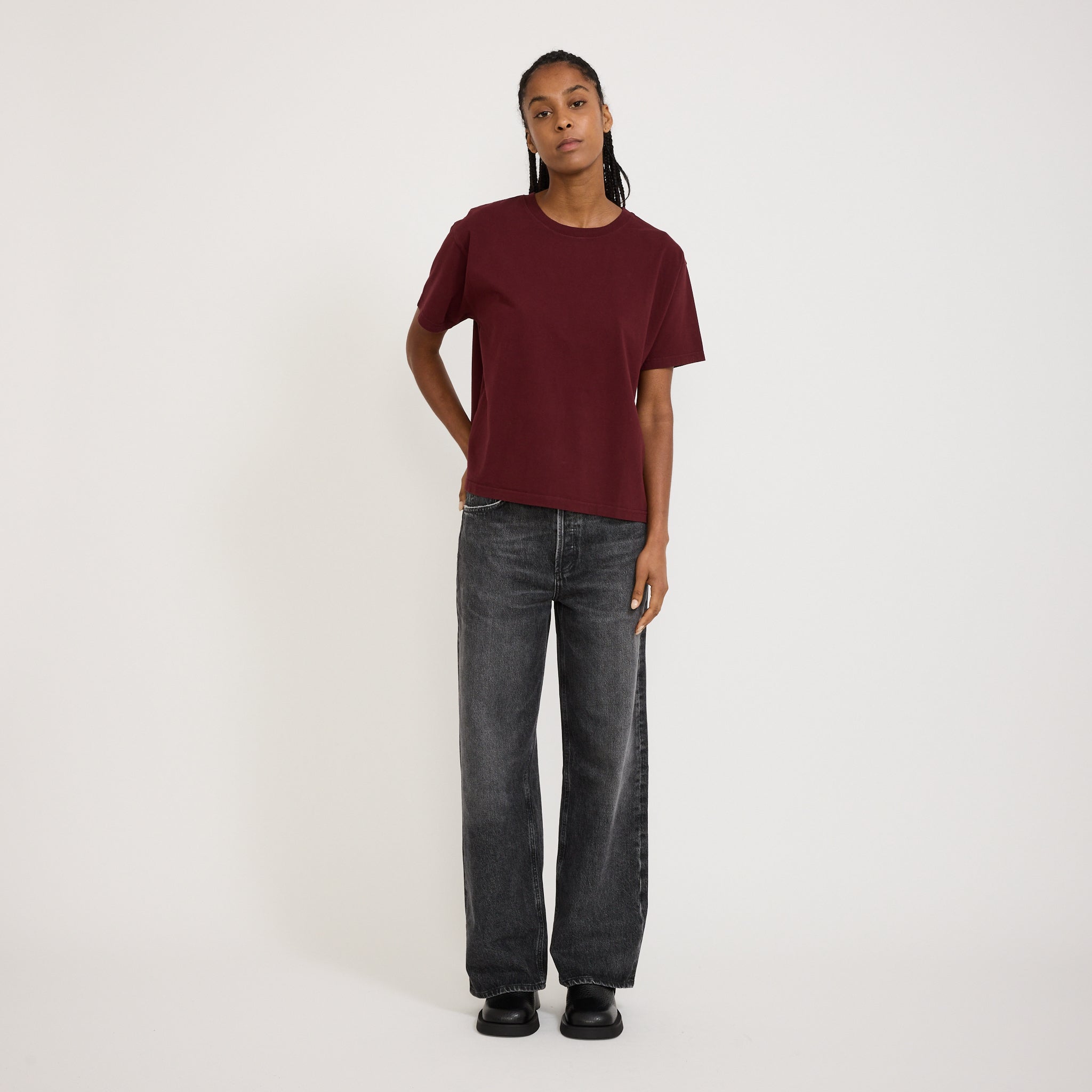 American Vintage | Fizvalley Tee Vintage Burgundy | Maplestore