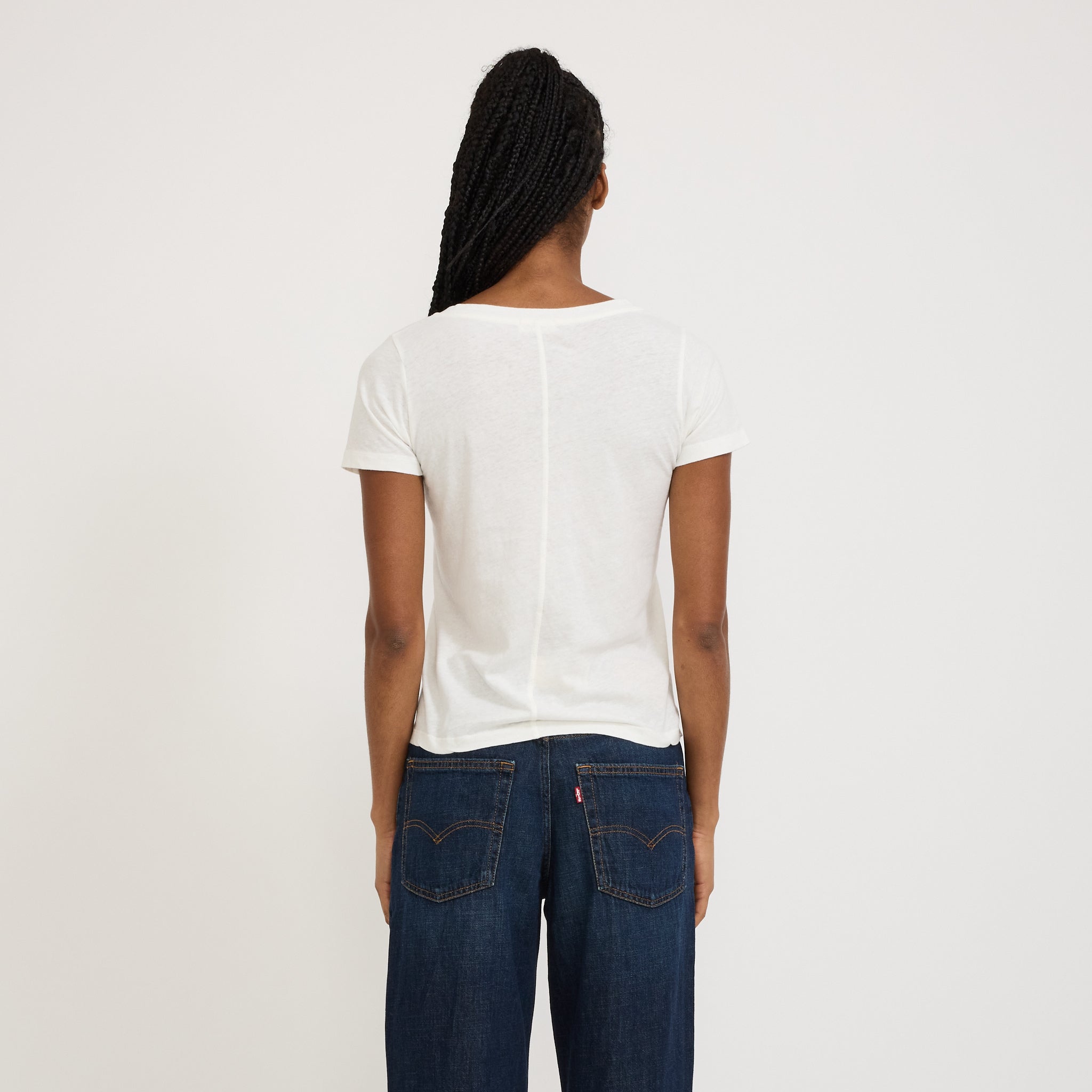 American Vintage | Gamipy V Neck T-Shirt White | Maplestore