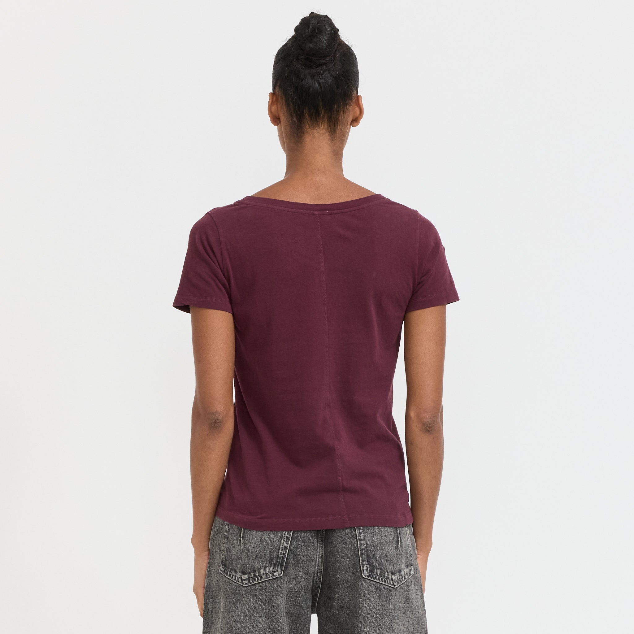 American Vintage | Gamipy V-Neck T-Shirt Mahogany | Maplestore