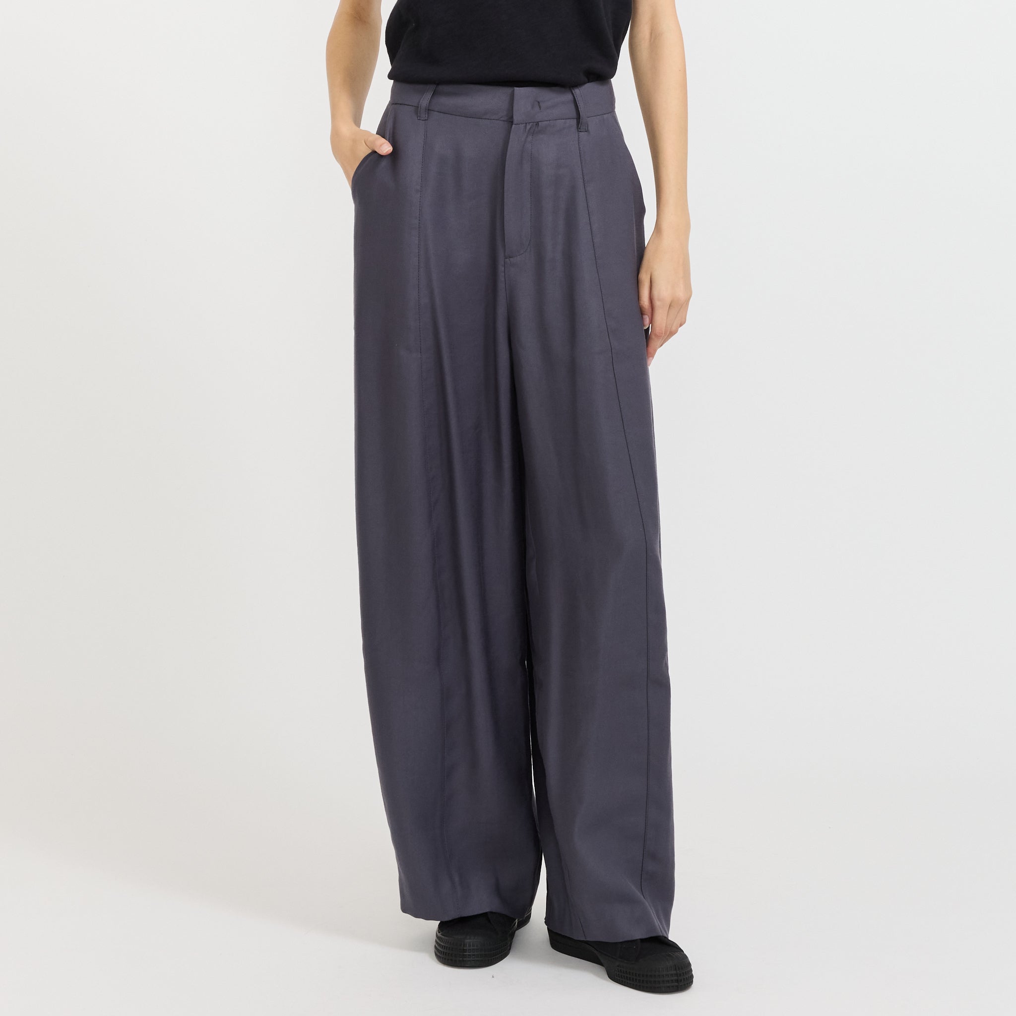 Lanow High Waist Balloon Pants Foggy