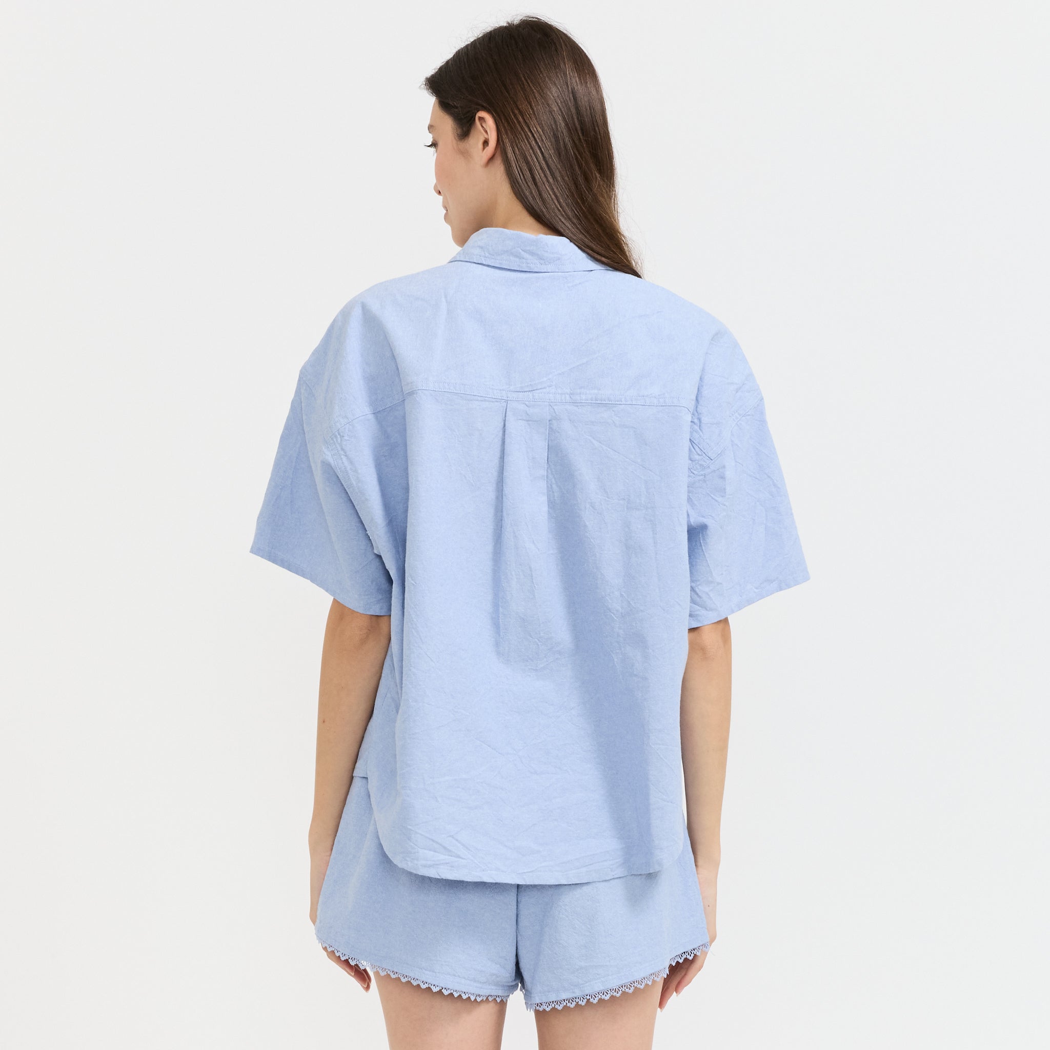 Feoly Loose Fit Short Sleeve Shirt Azurin
