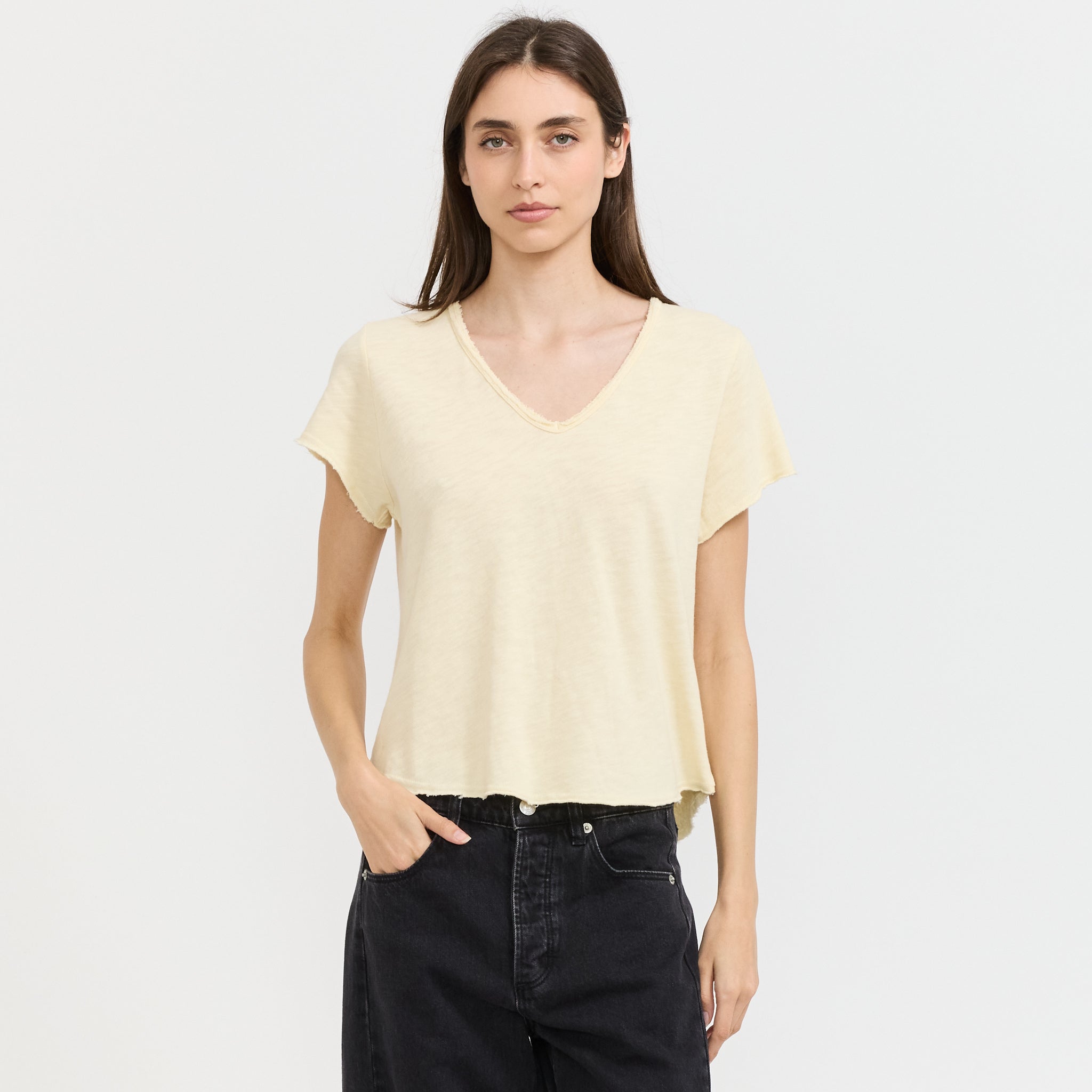 Sonoma V-Neck T-Shirt Vintage Vanilla