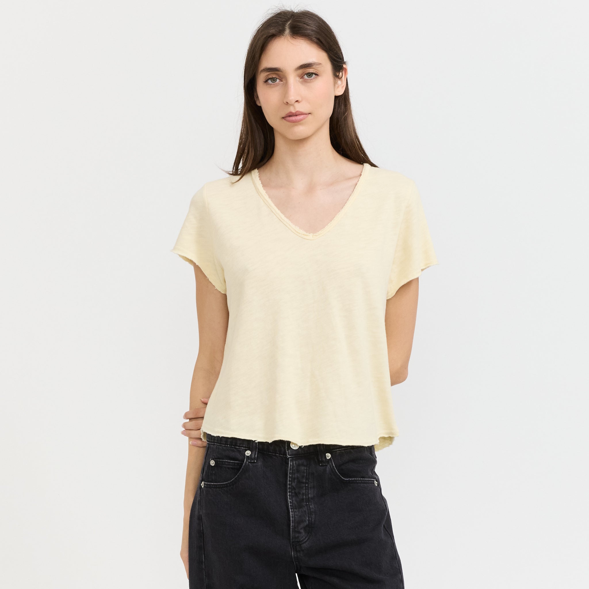 Sonoma V-Neck T-Shirt Vintage Vanilla