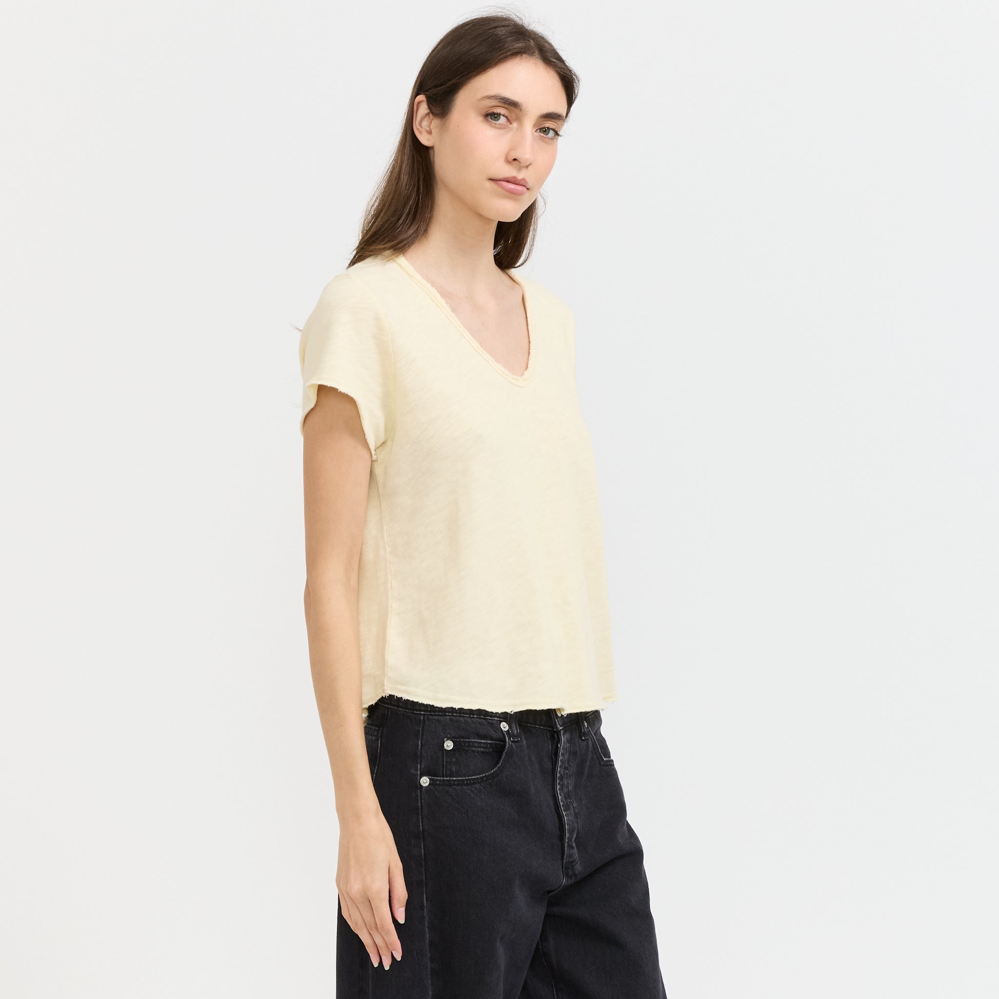 Sonoma V-Neck T-Shirt Vintage Vanilla