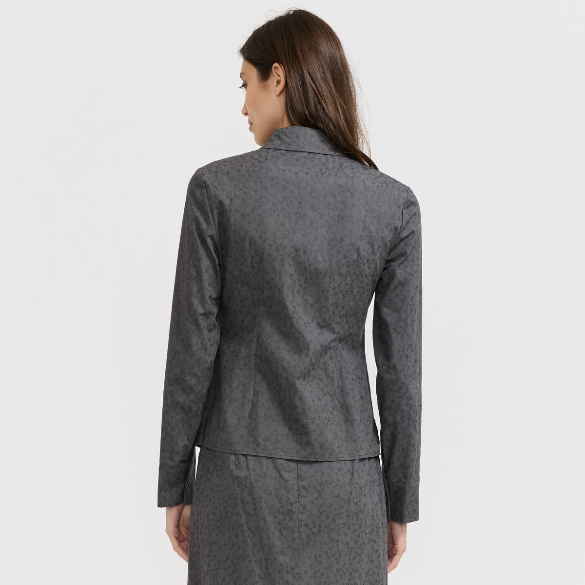 Floral Slim Shirt Grey