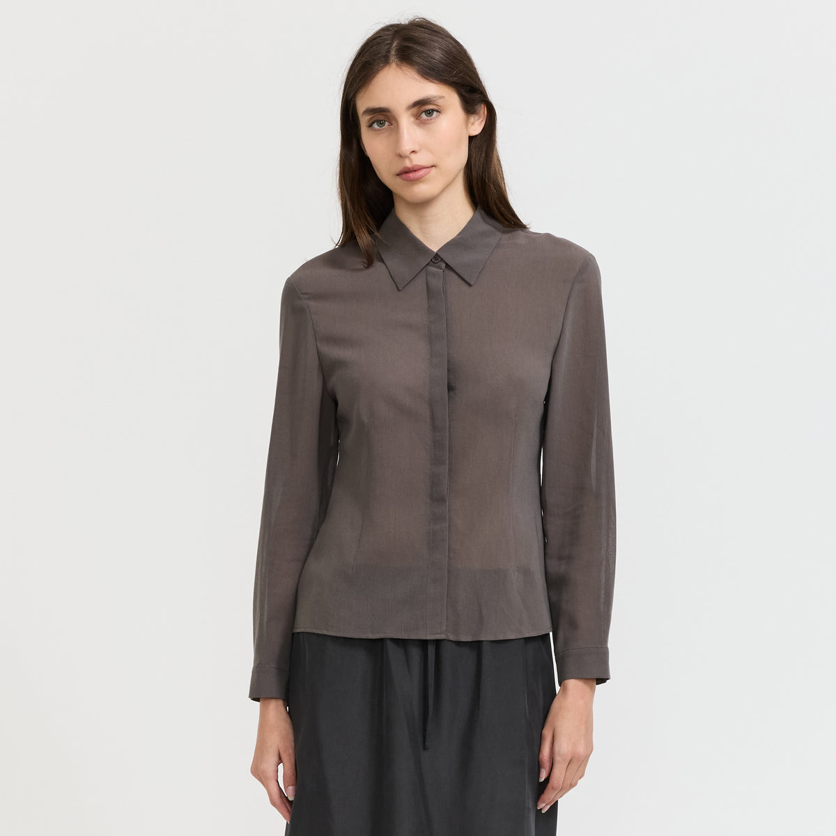 Sheer Cotton Shirt Grey