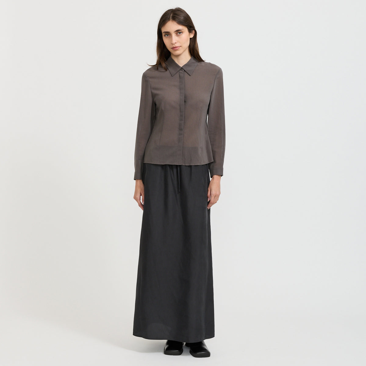 Sheer Cotton Shirt Grey